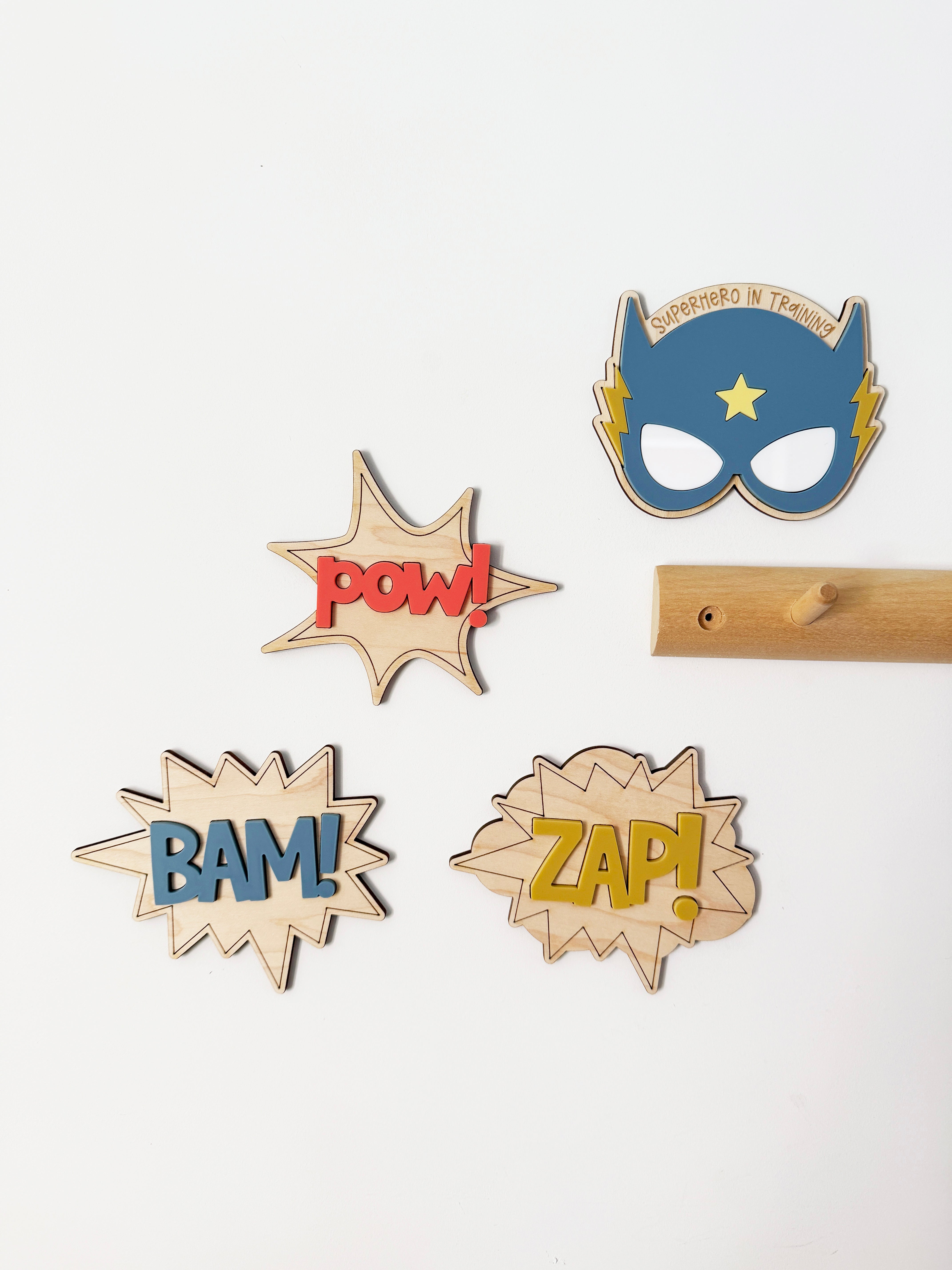 Superhero in training wall shape
