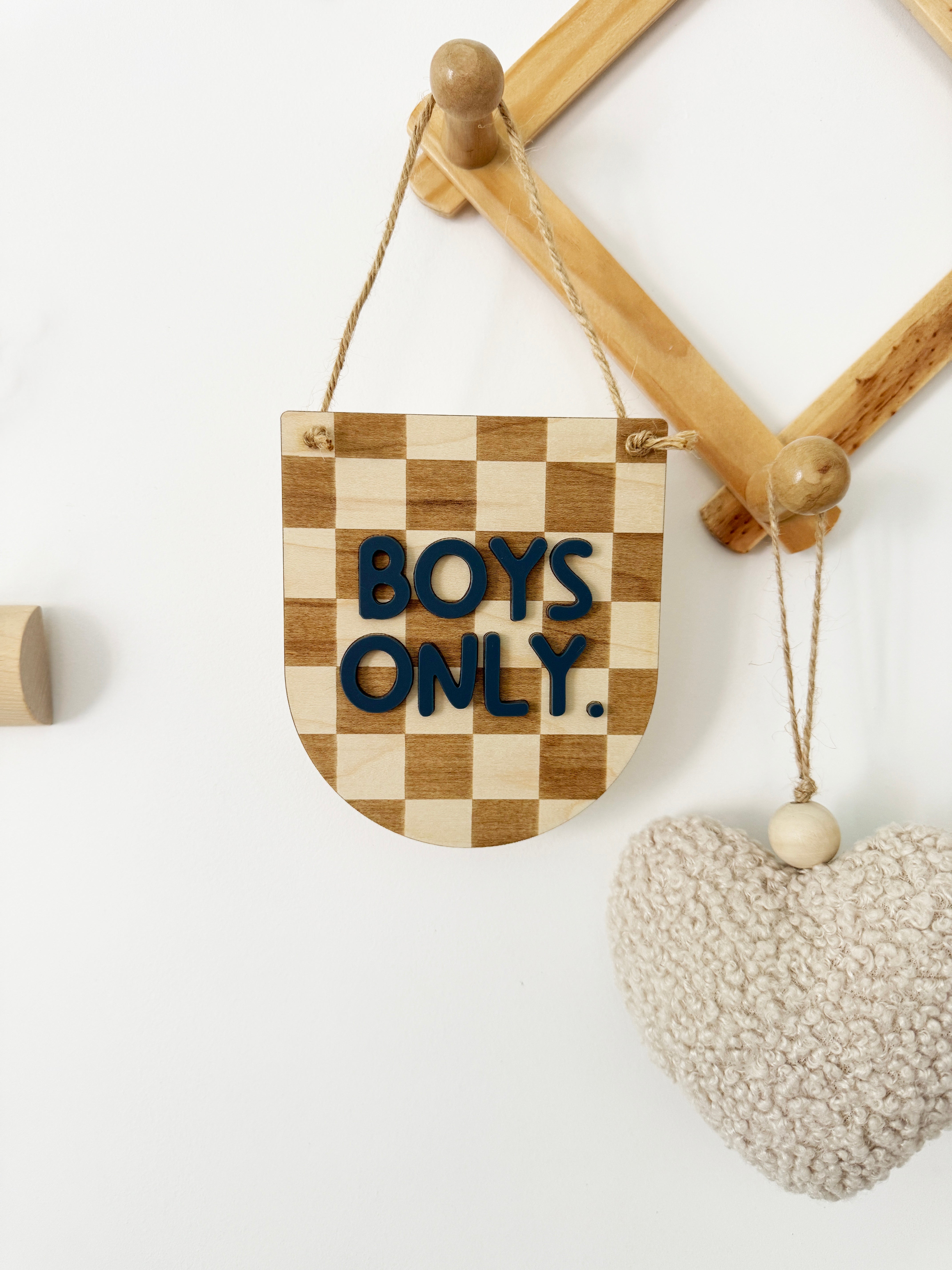 boys only. checkered mini pennant (Return of the Rays)
