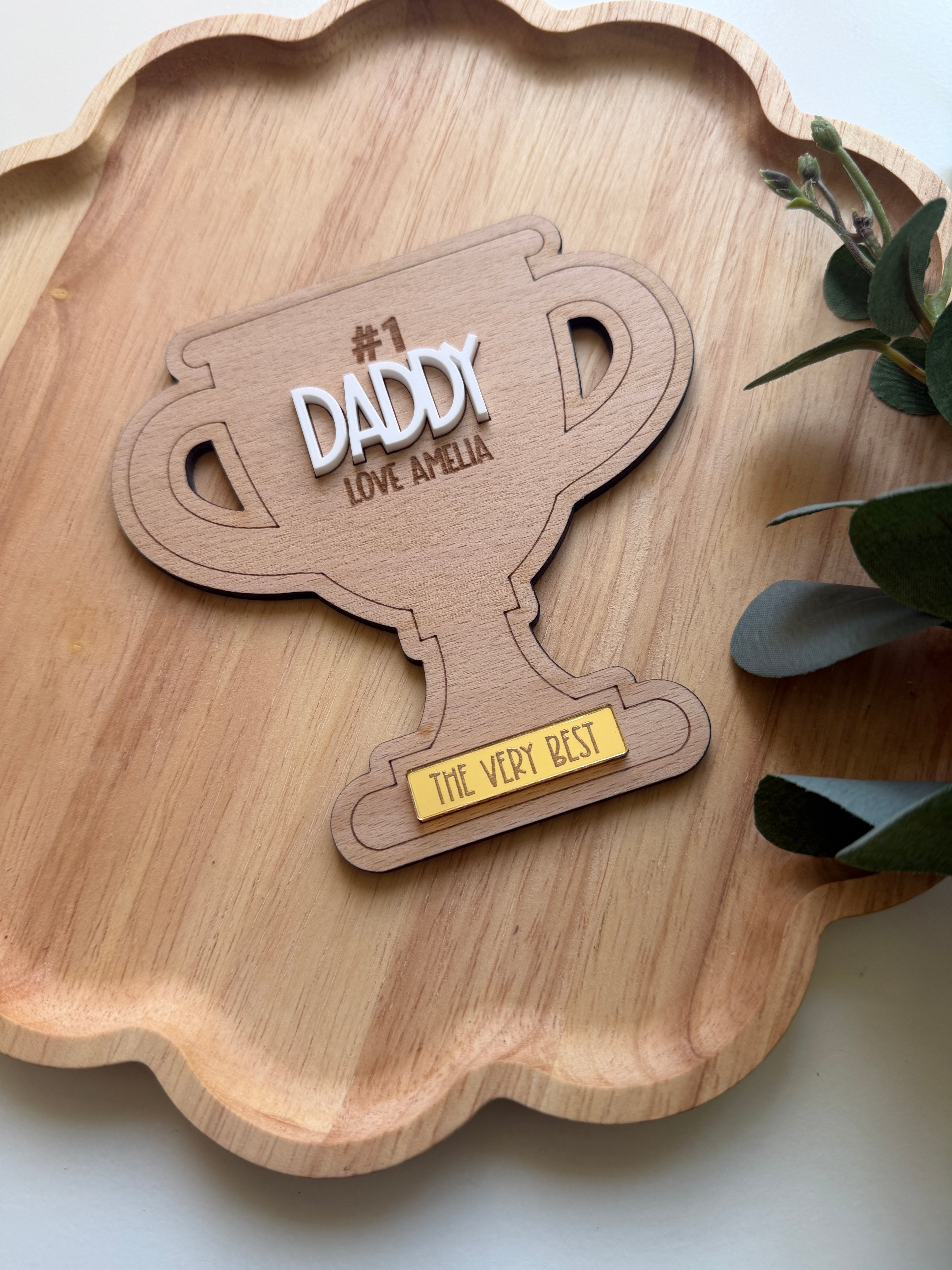 Personalised Father's Day trophy shelf sitter