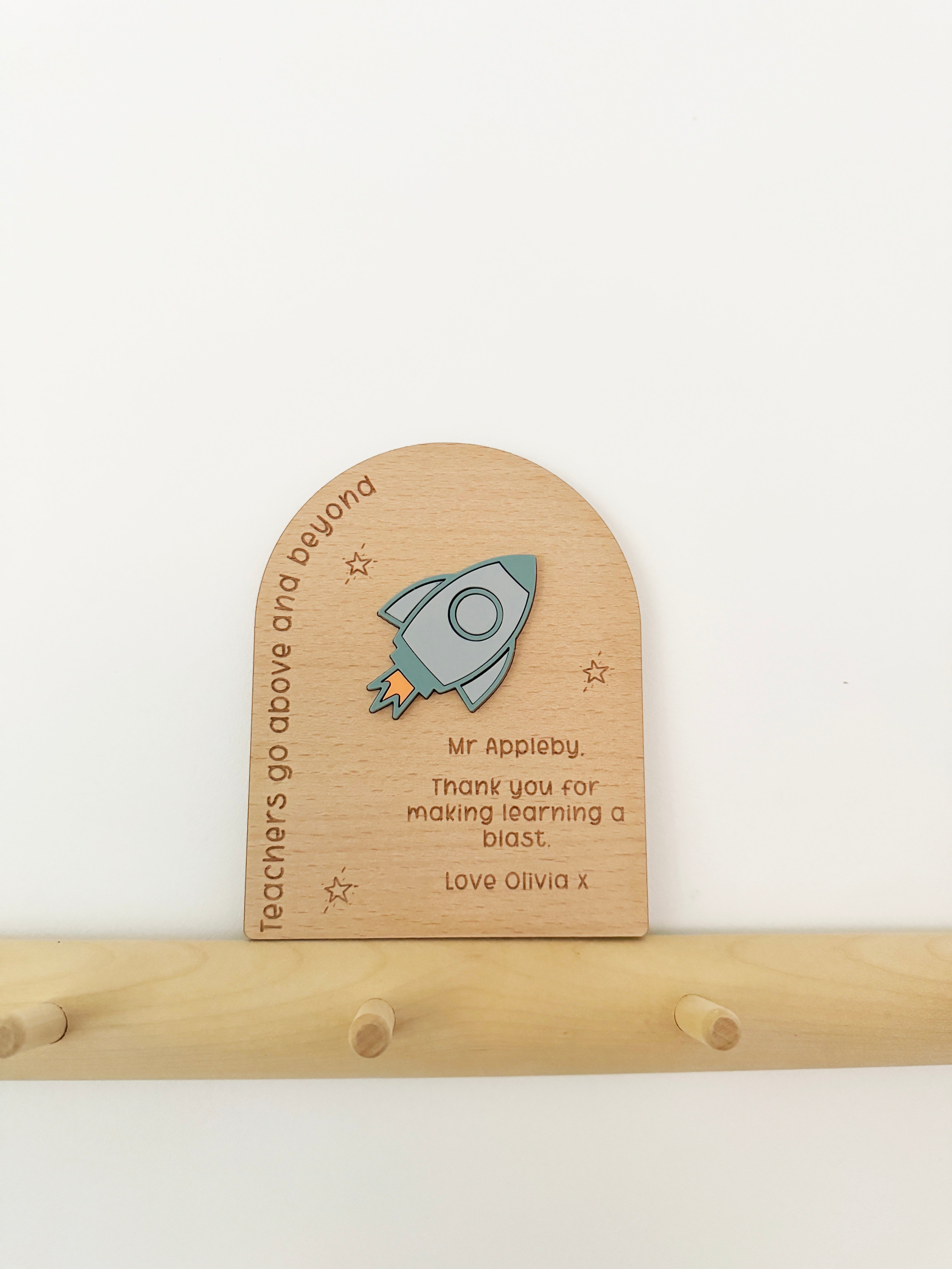 Personalised rocket teacher board