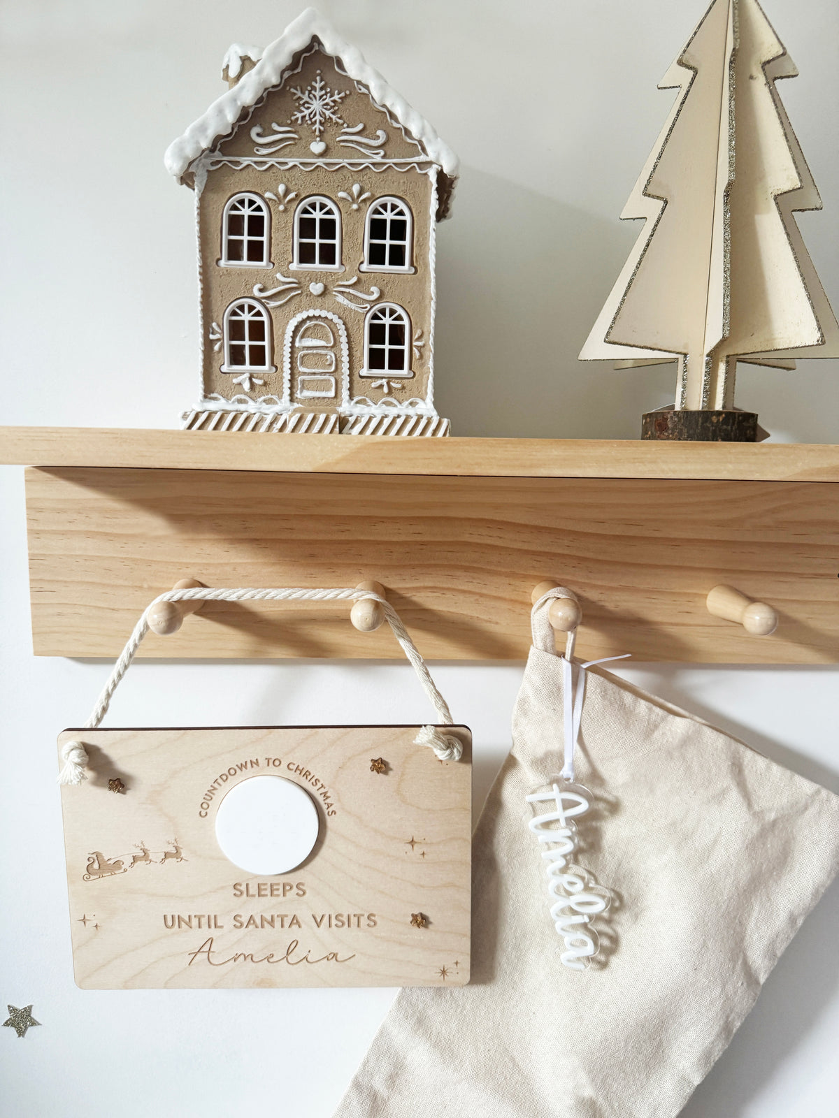 Personalised acrylic stocking name tag