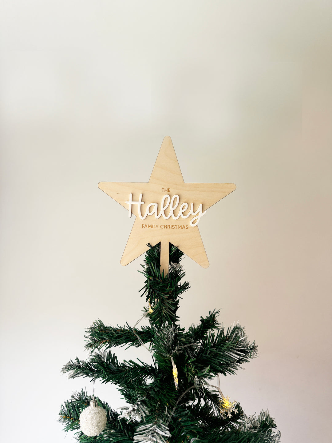 Personalised family christmas tree star