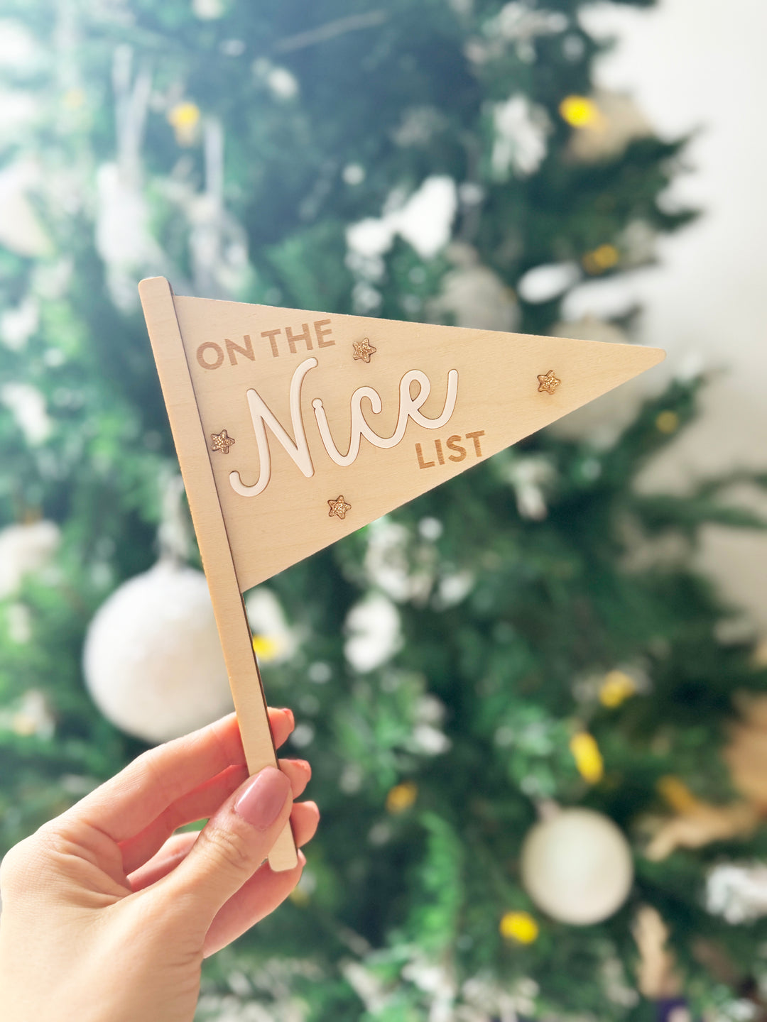 Nice list Christmas flag
