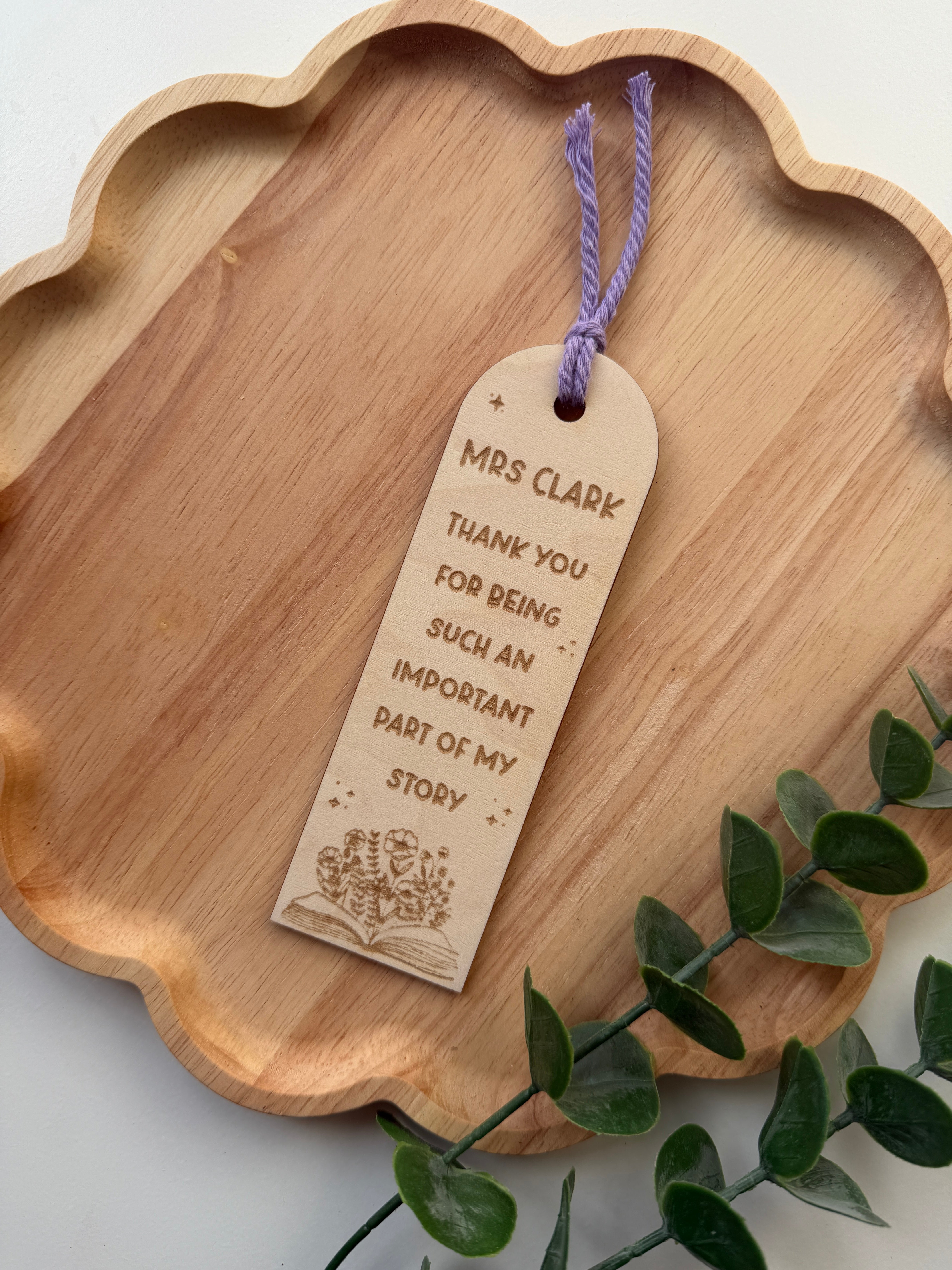 Personalised teacher bookmark