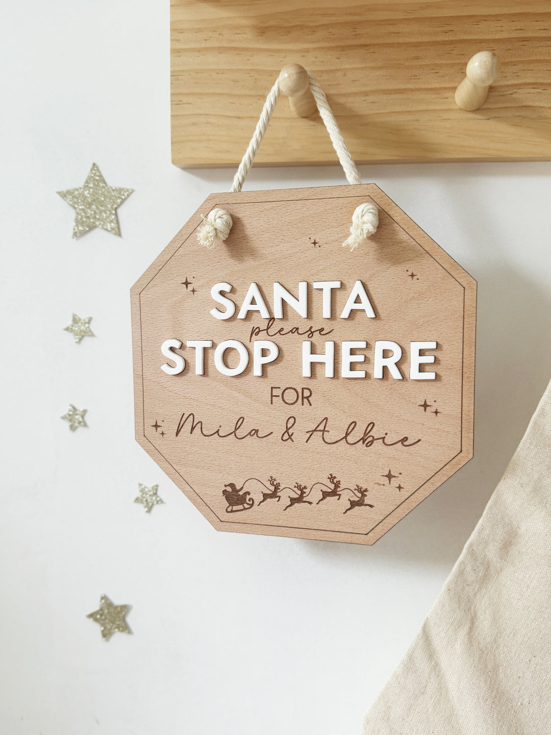 Personalised santa stop here sign