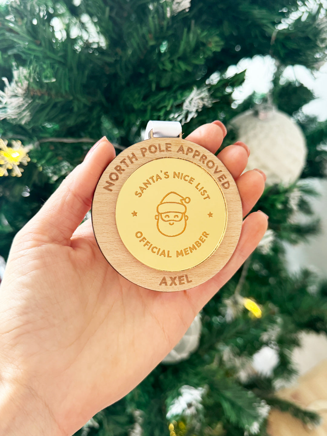 Personalised Santa nice list medal
