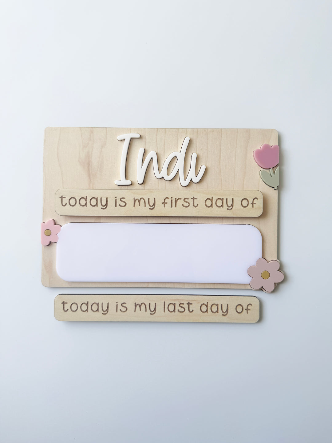 Personalised First/Last Day School Board - Wildflower