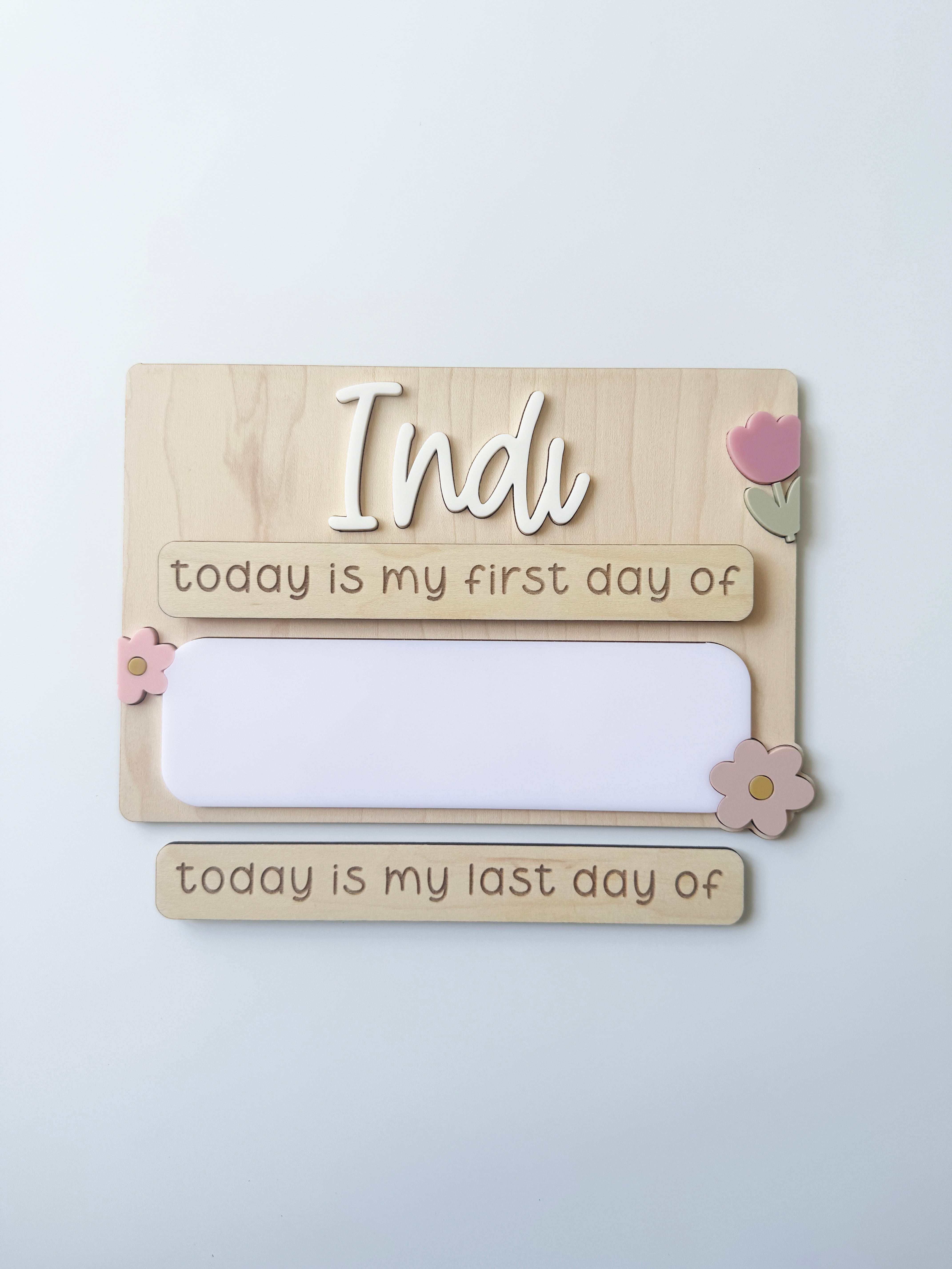 Personalised First/Last Day School Board - Wildflower