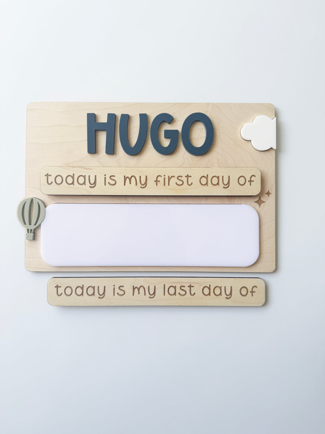 Personalised First/Last Day School Board - Up and away