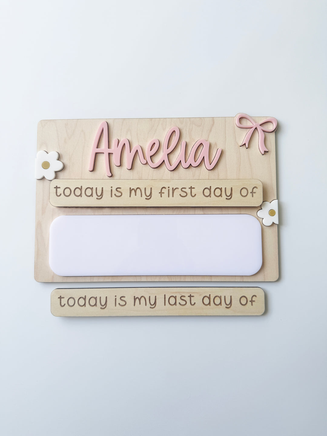 Personalised First/Last Day School Board - Daisy bows