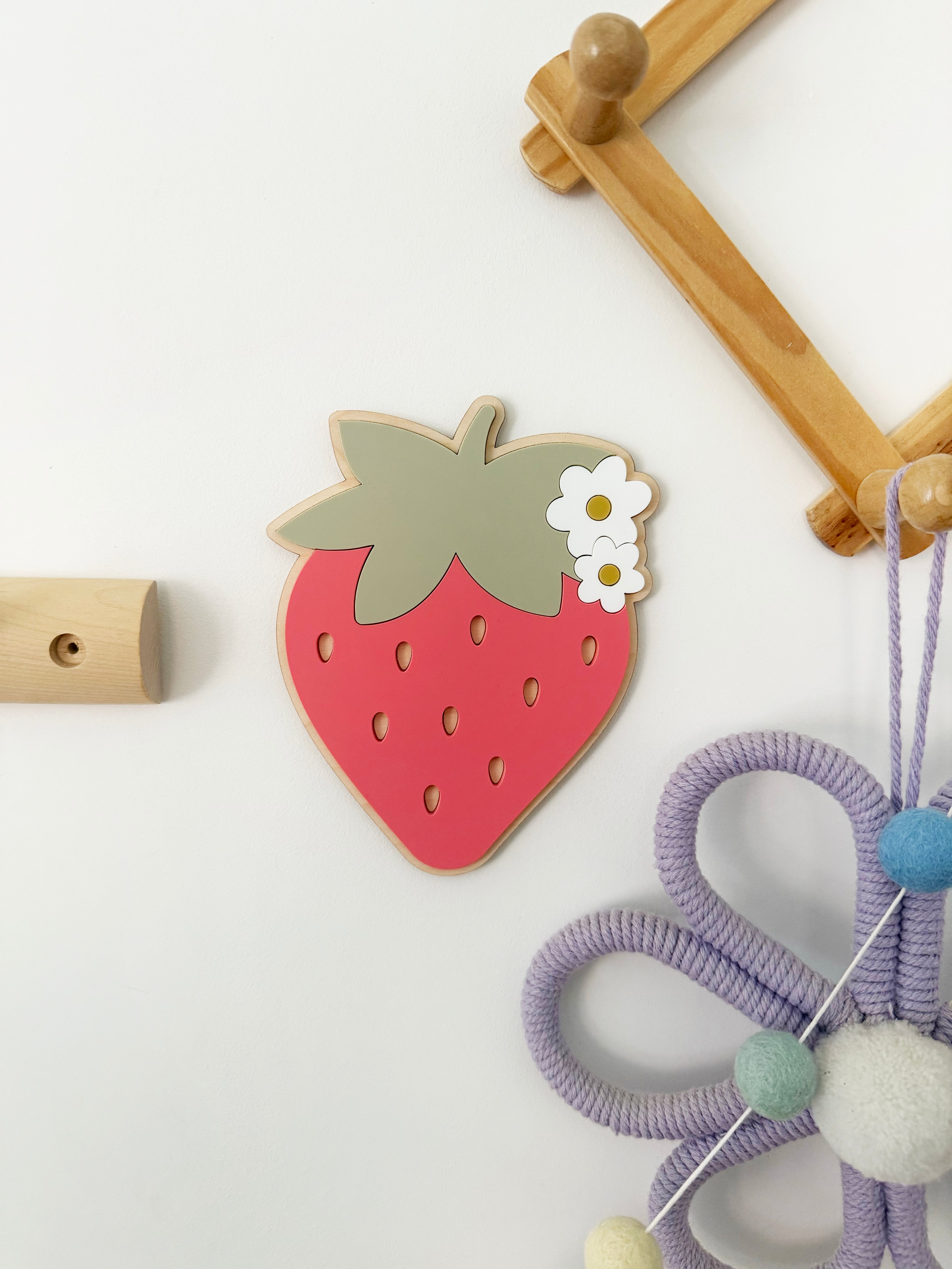 Floral strawberry wall shape