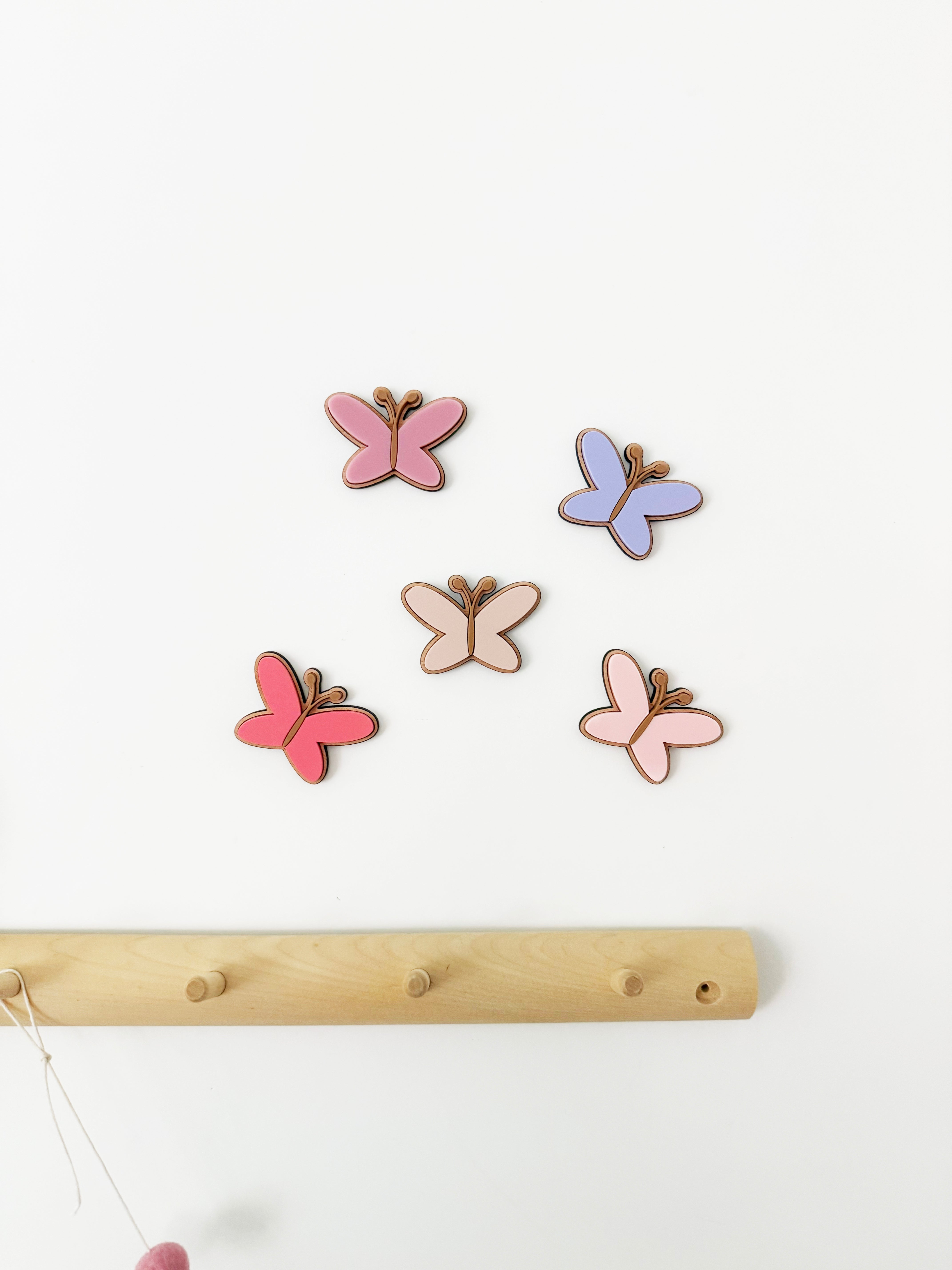 Acrylic wall butterflies (Set of 5)