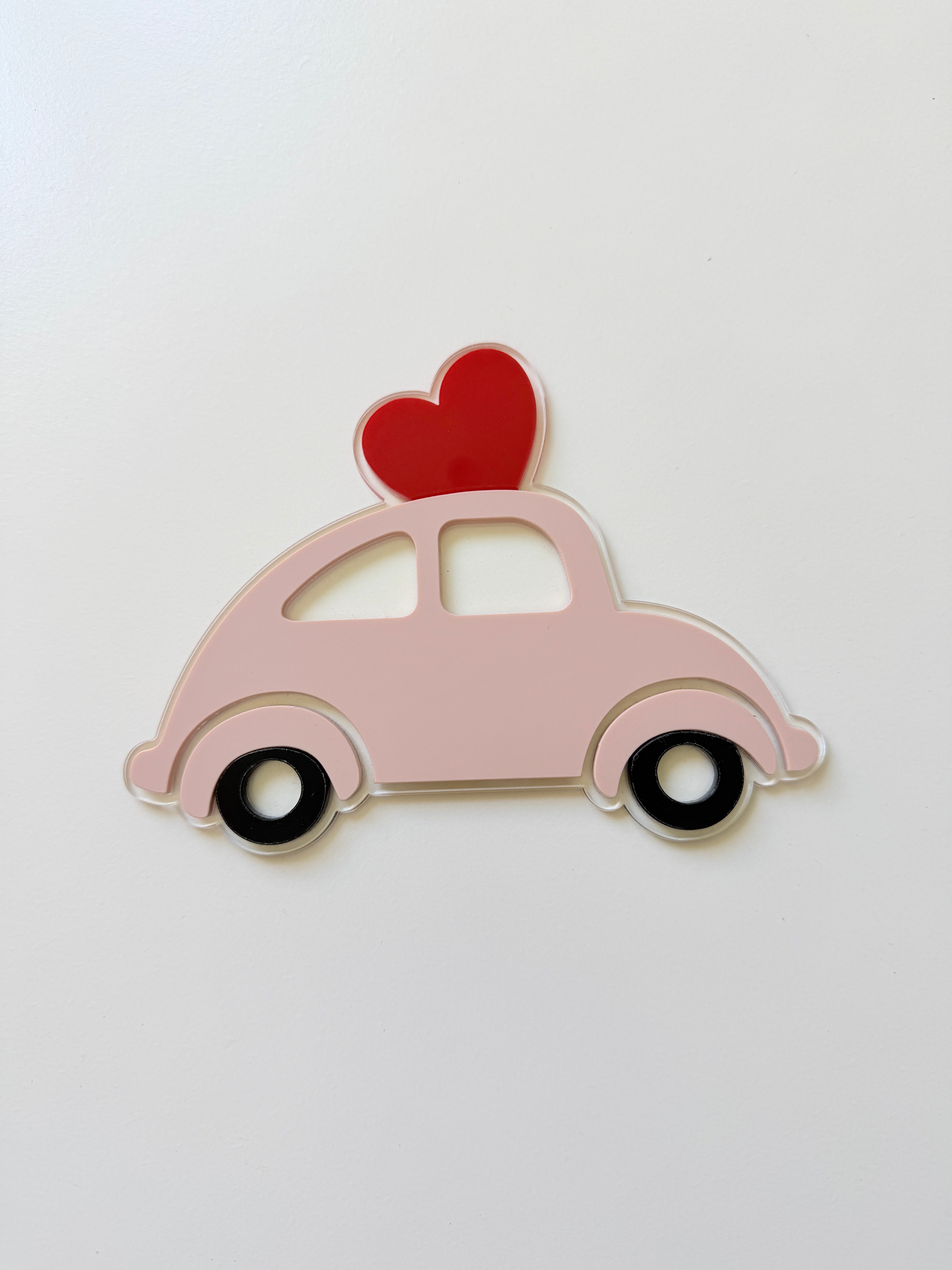 Love bug car shelf sitter (Peony pink) *SAMPLE*