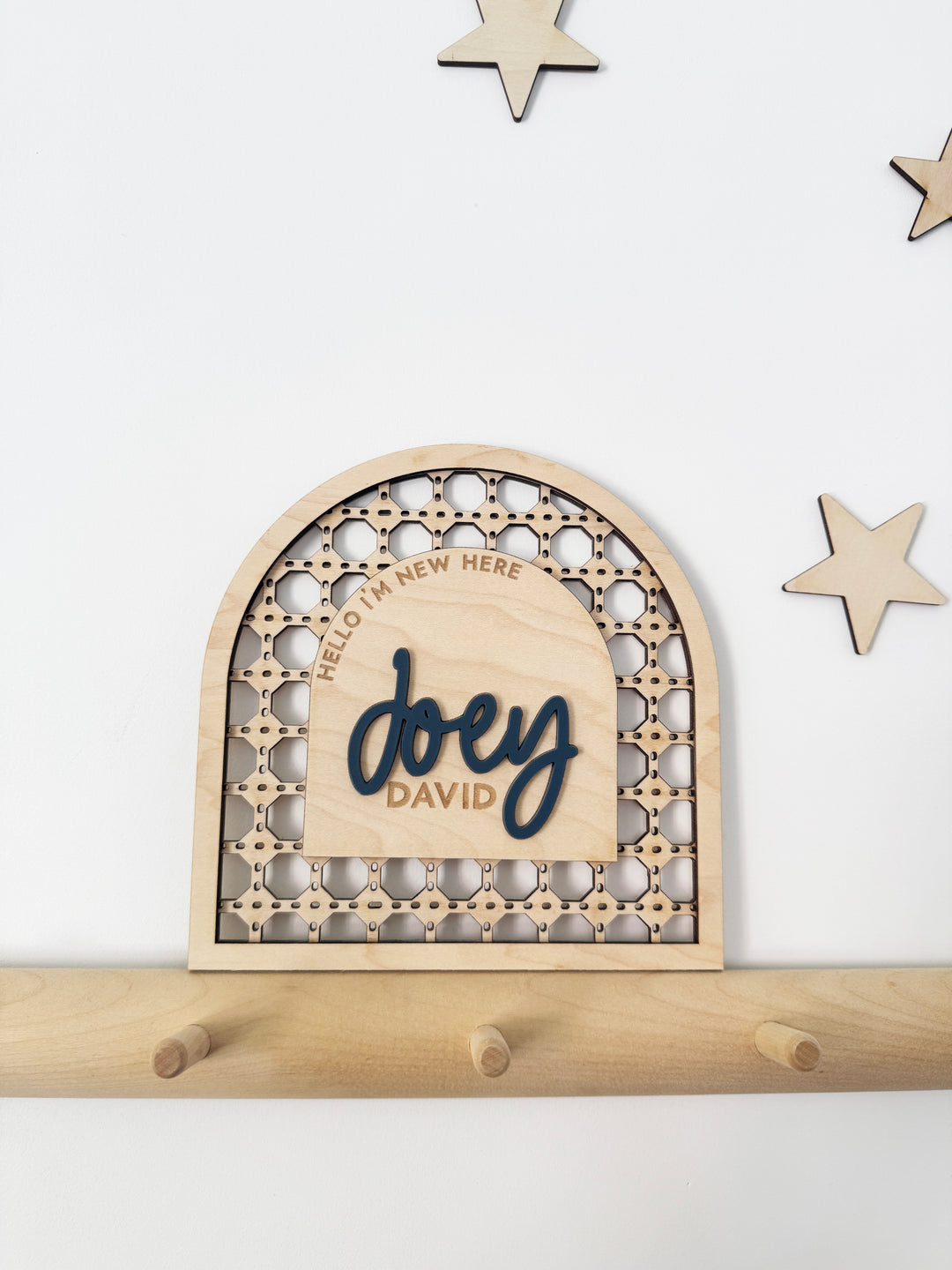 Personalised rattan name arch