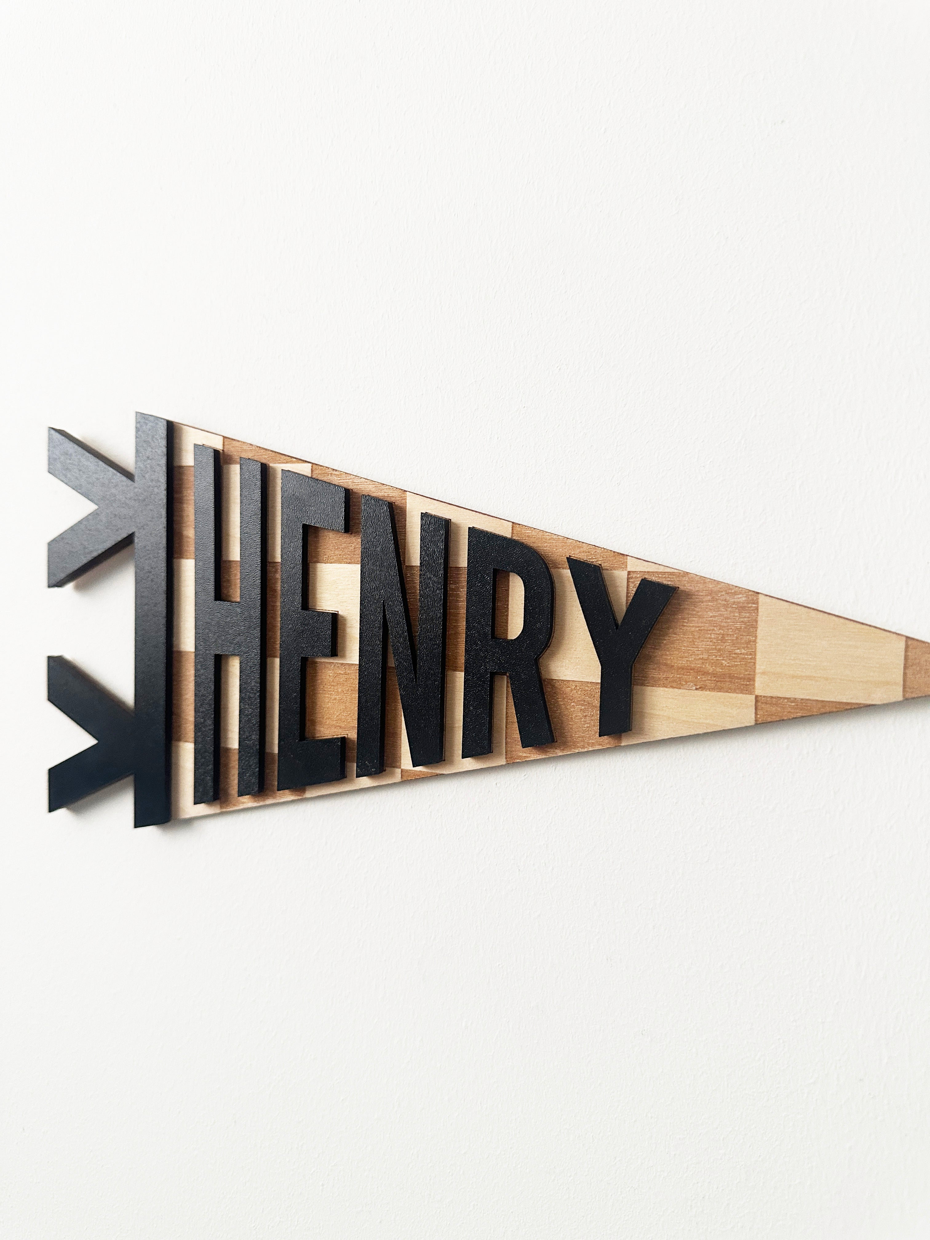 Personalised checkerboard name flag