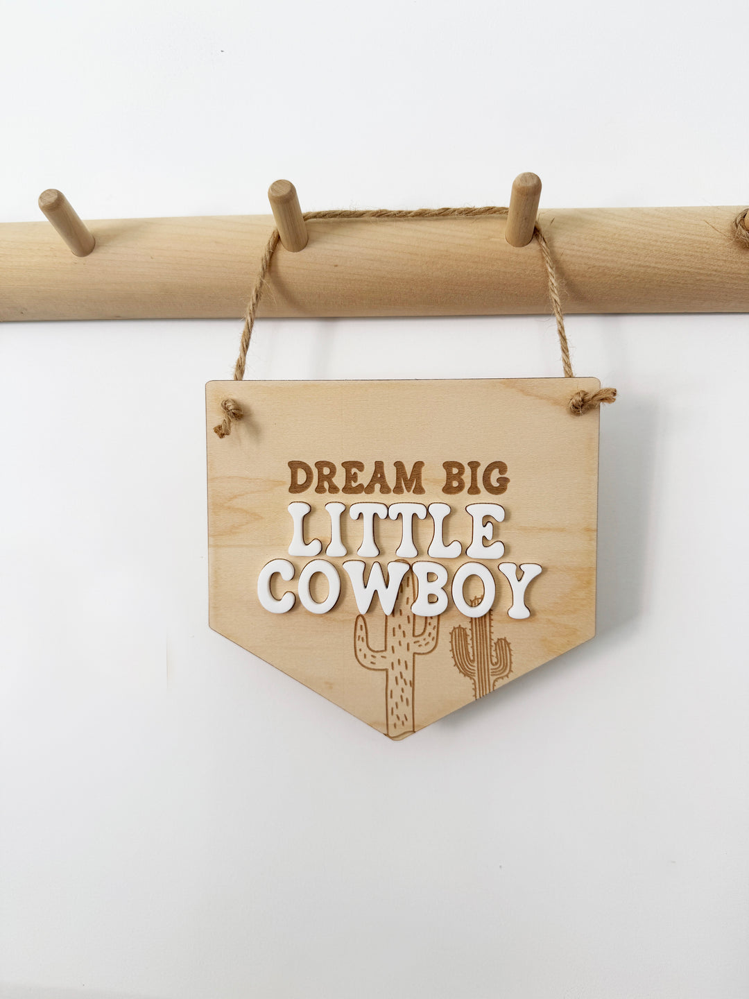 Dream big little cowboy mini pennant