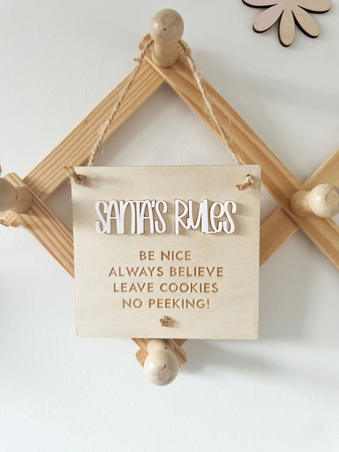 Santa's rules Christmas mini pennant