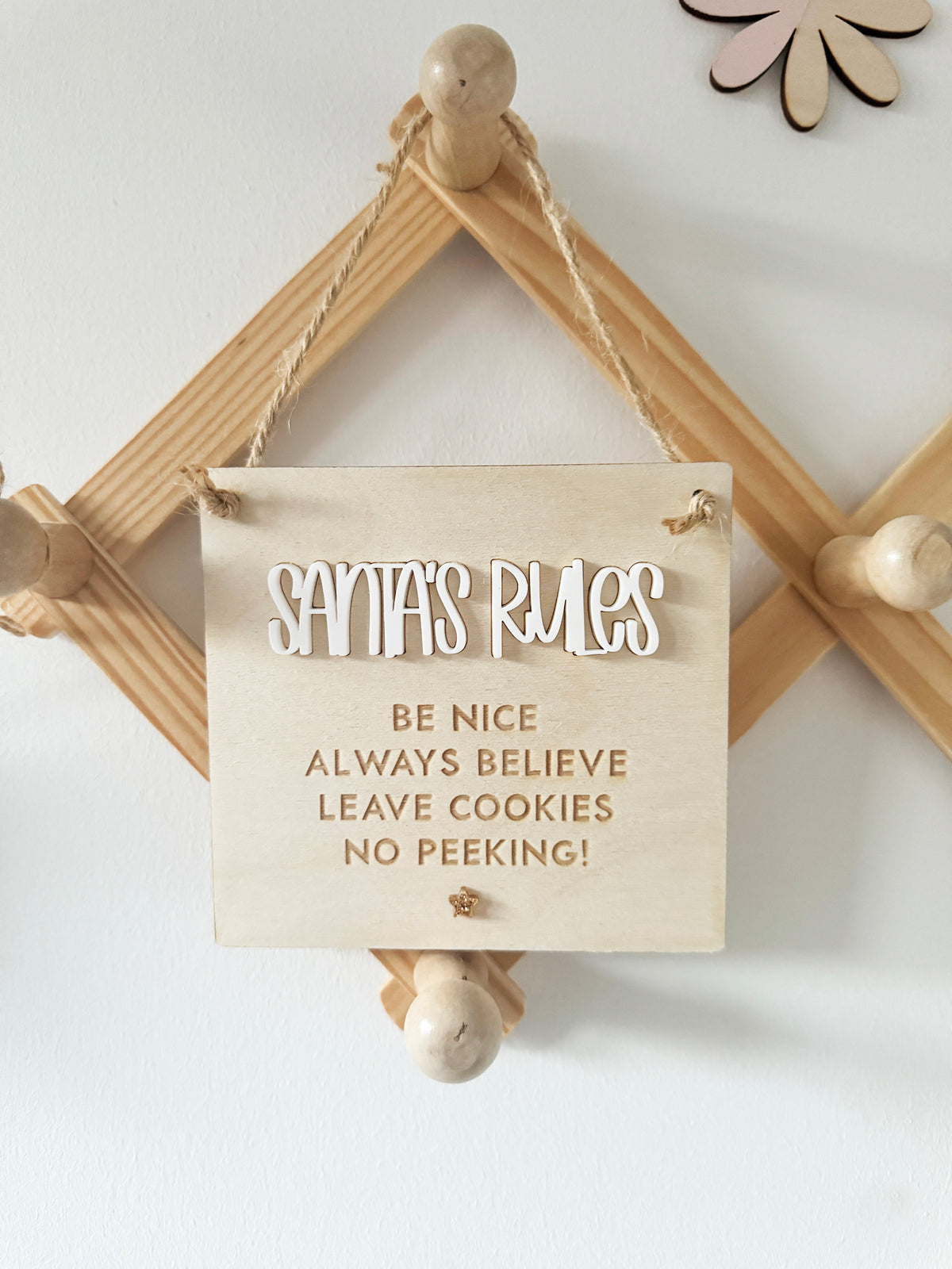 Santa's rules Christmas mini pennant