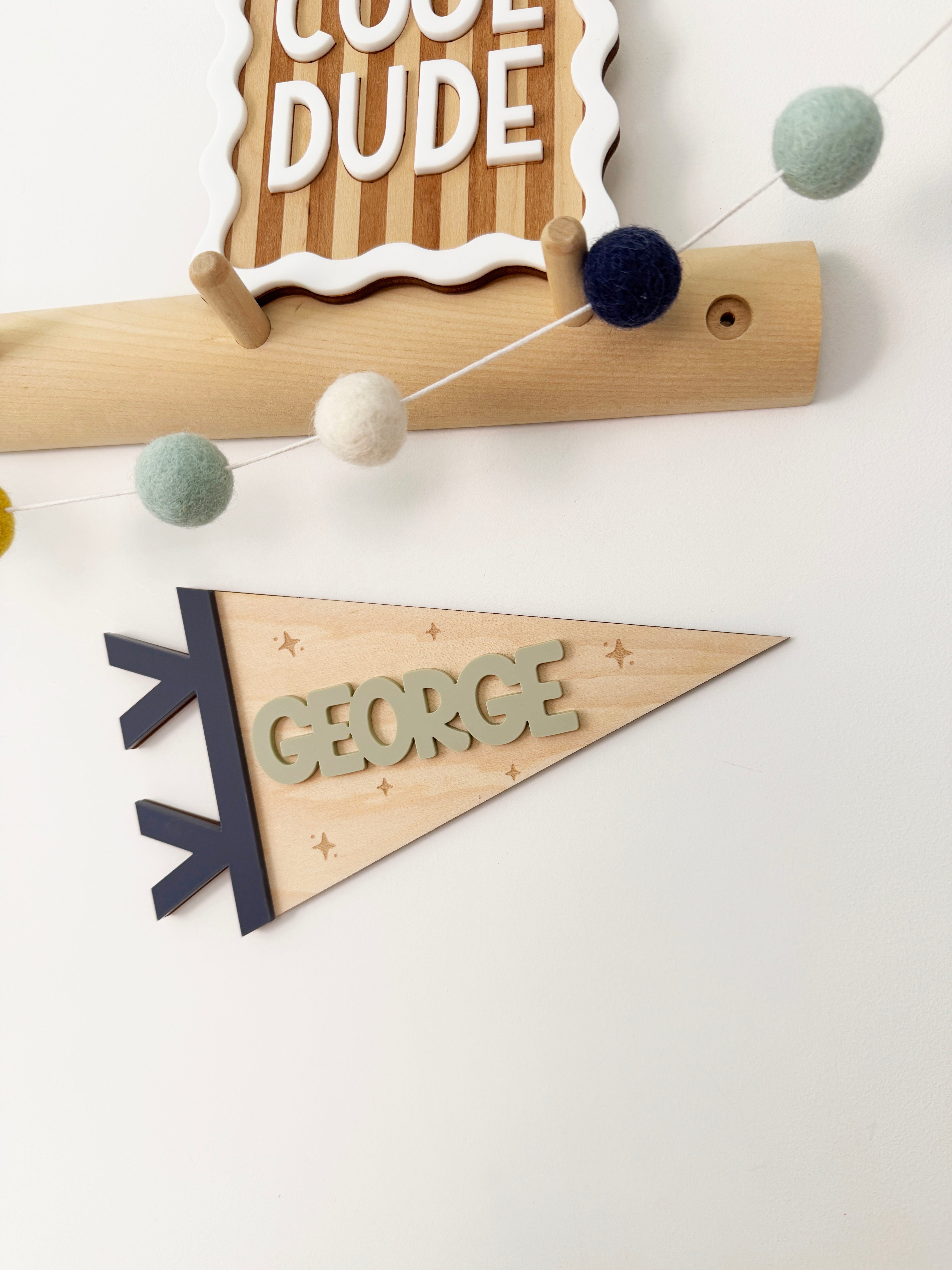 Personalised star name pennant flag