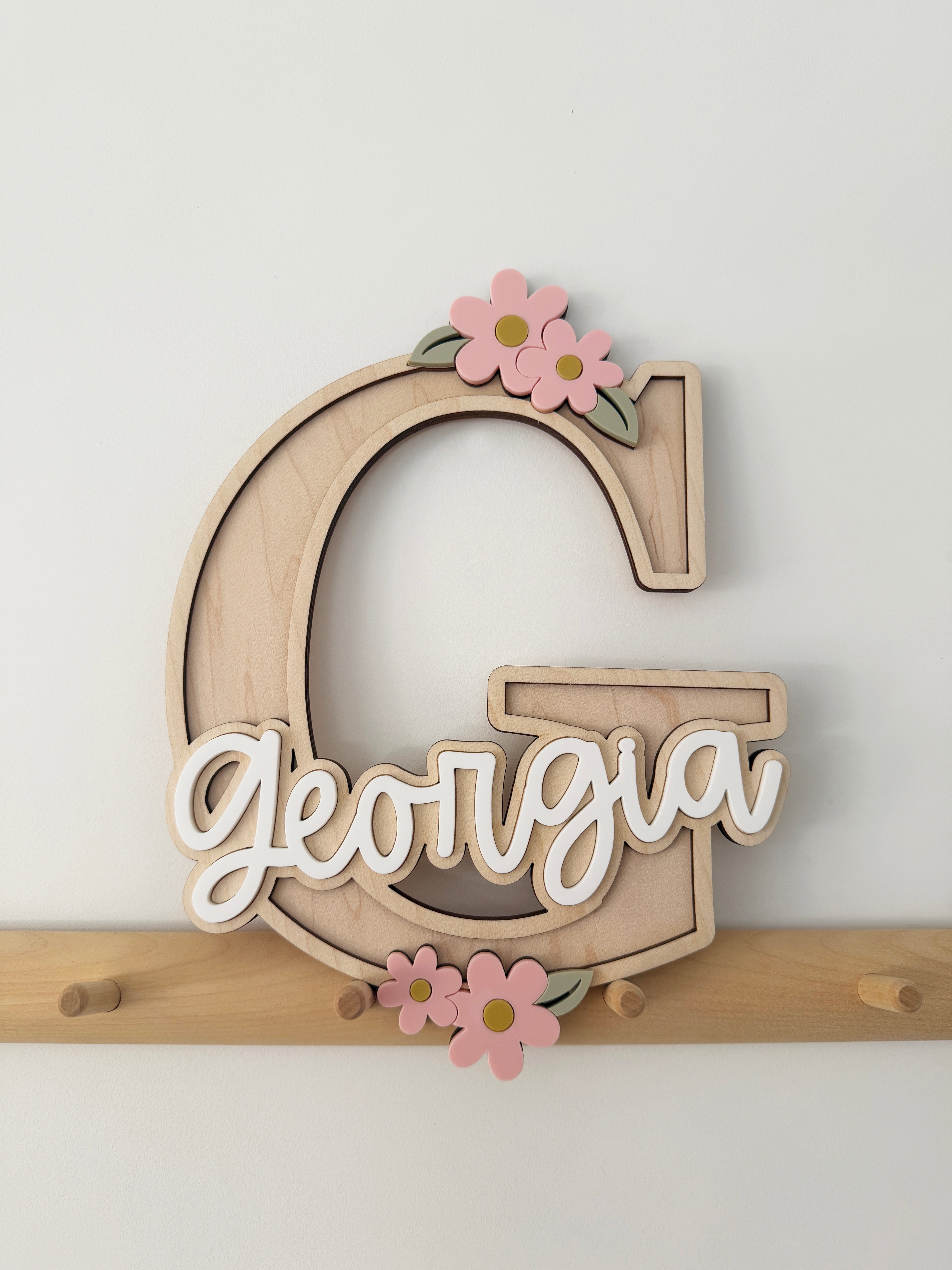 Personalised floral letter/name sign