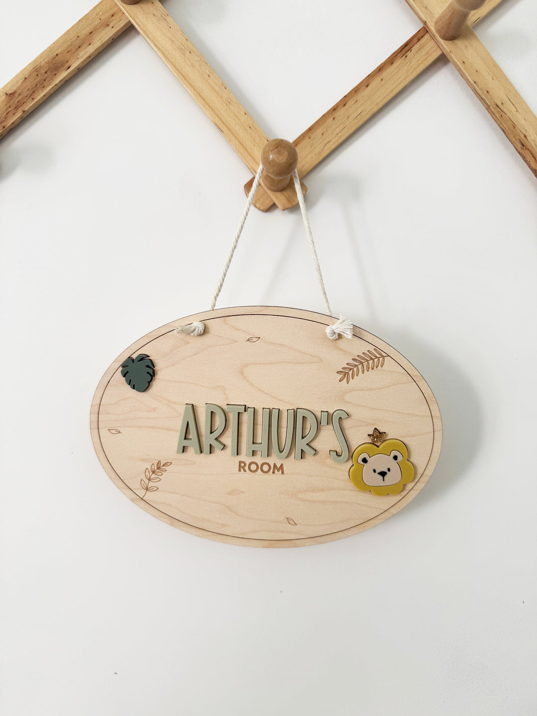 Personalised wild safari bedroom door sign