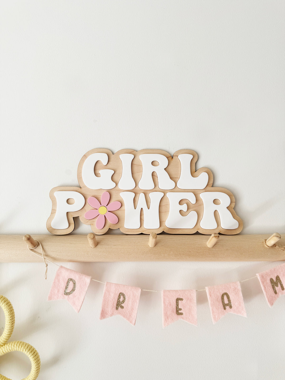 Girl power wall sign (Pink)