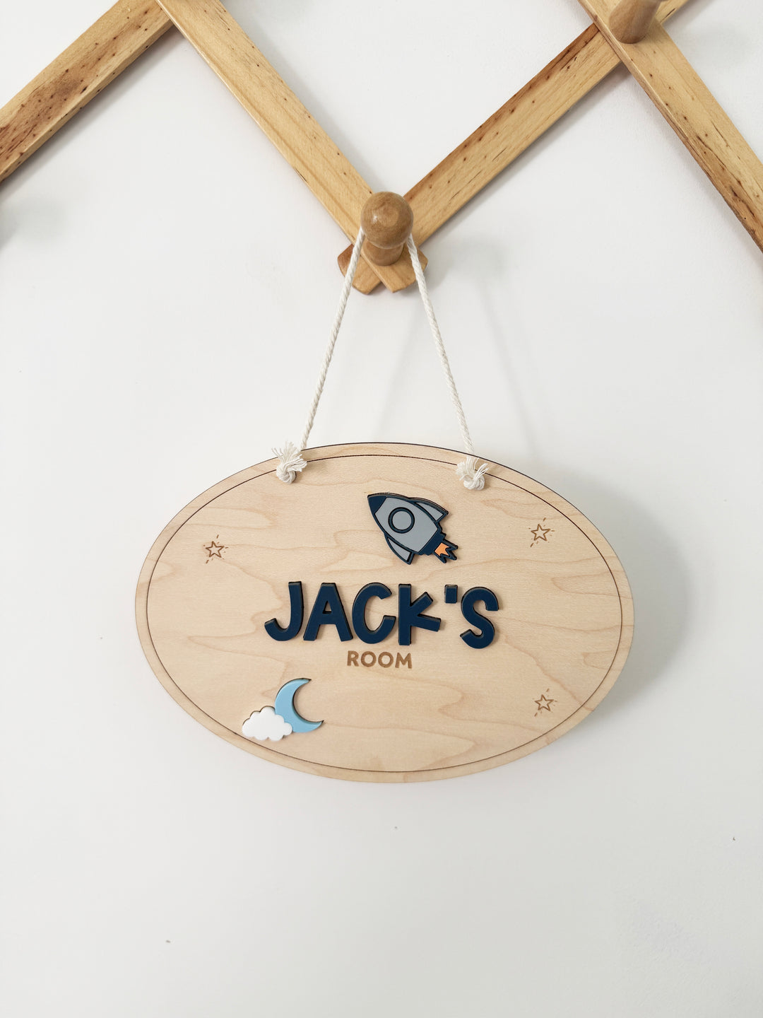 Personalised space bedroom door sign