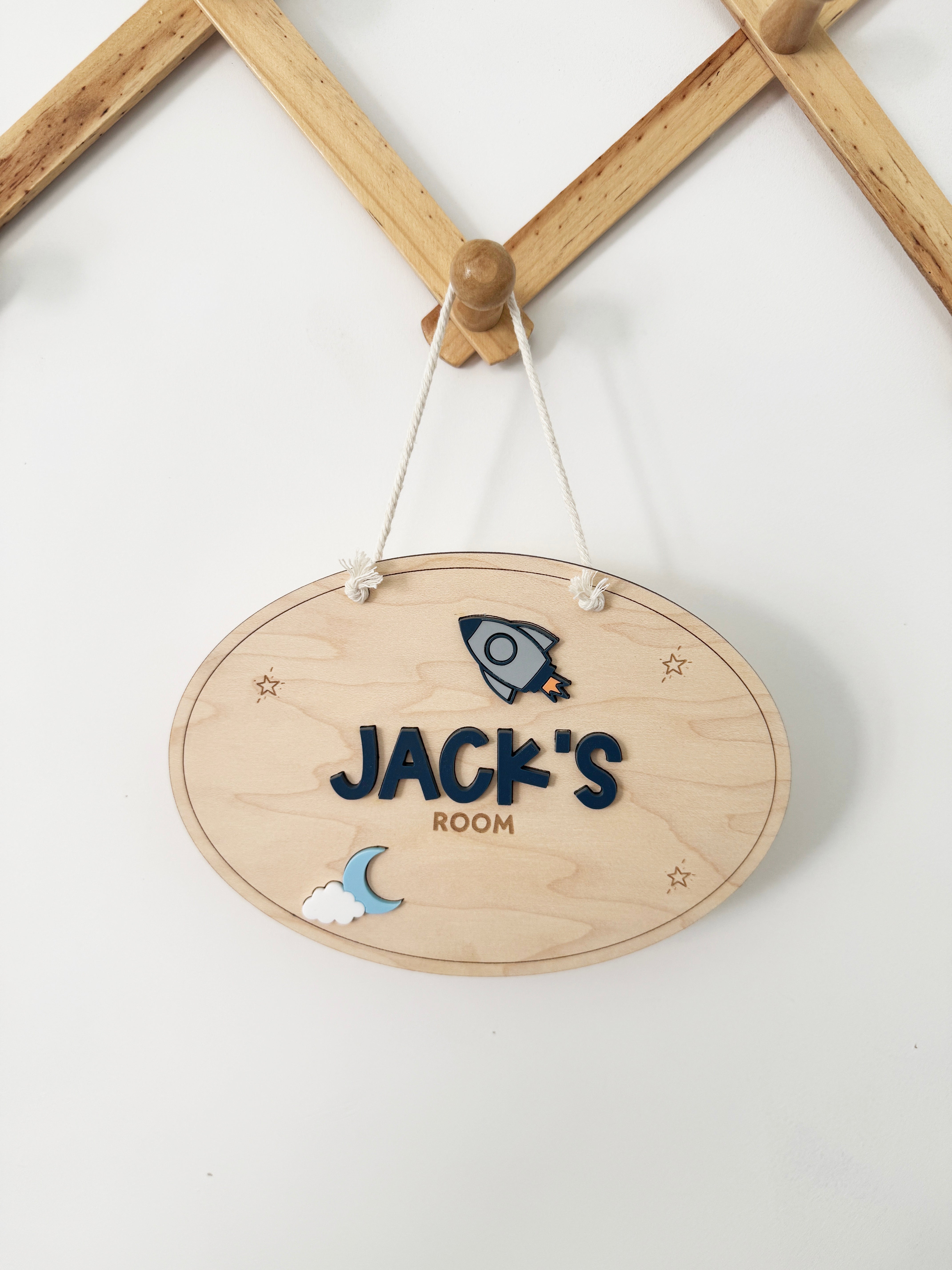 Personalised space bedroom door sign