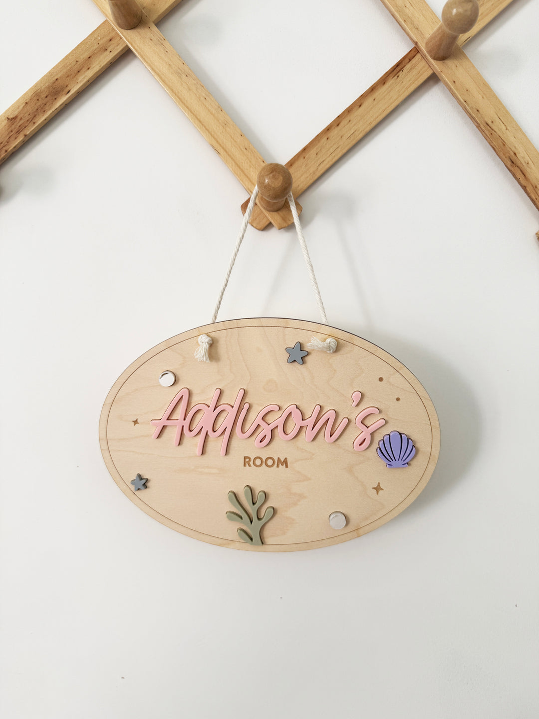 Personalised mermaid bedroom door sign