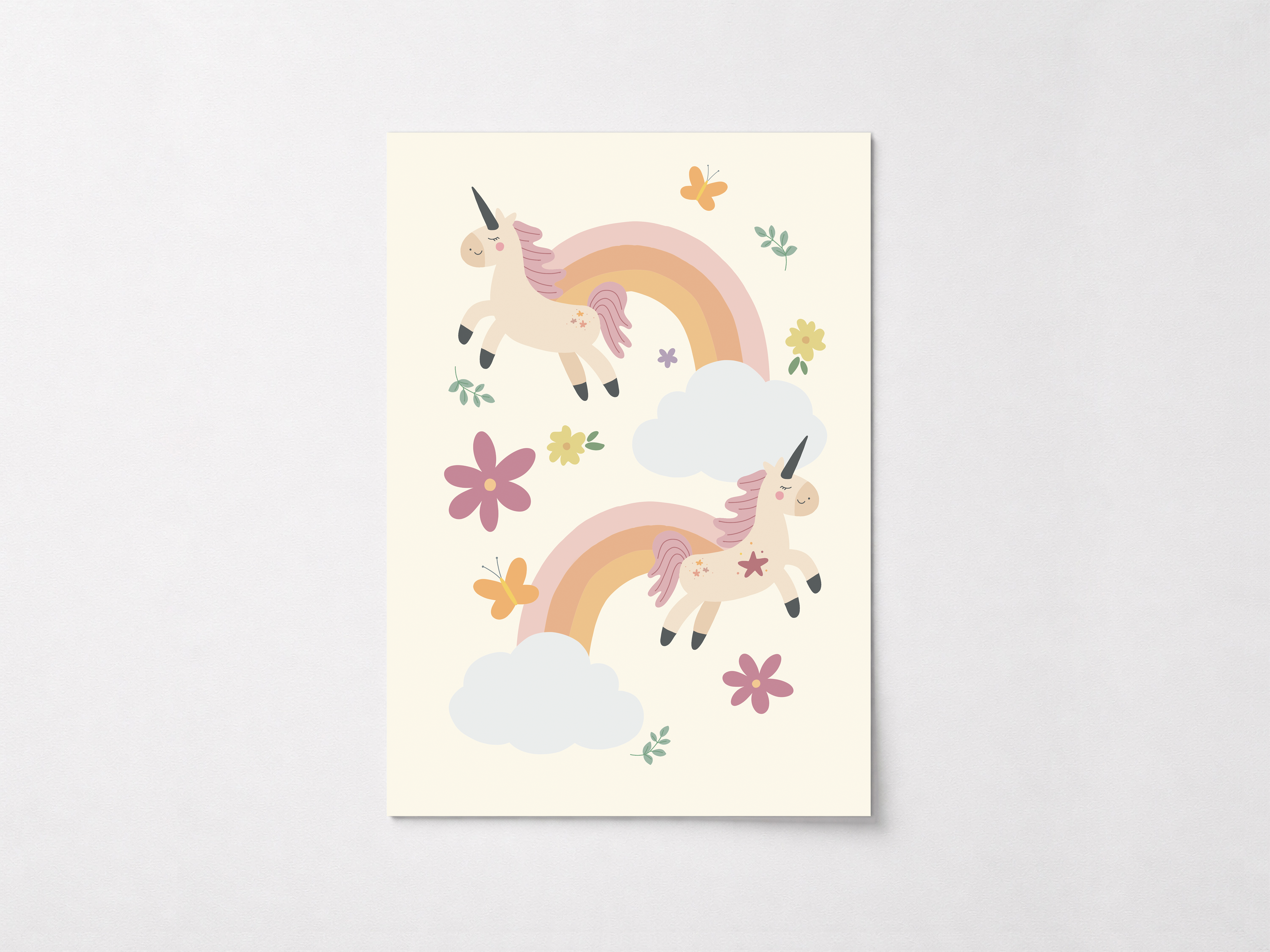 Rainbow unicorn poster print