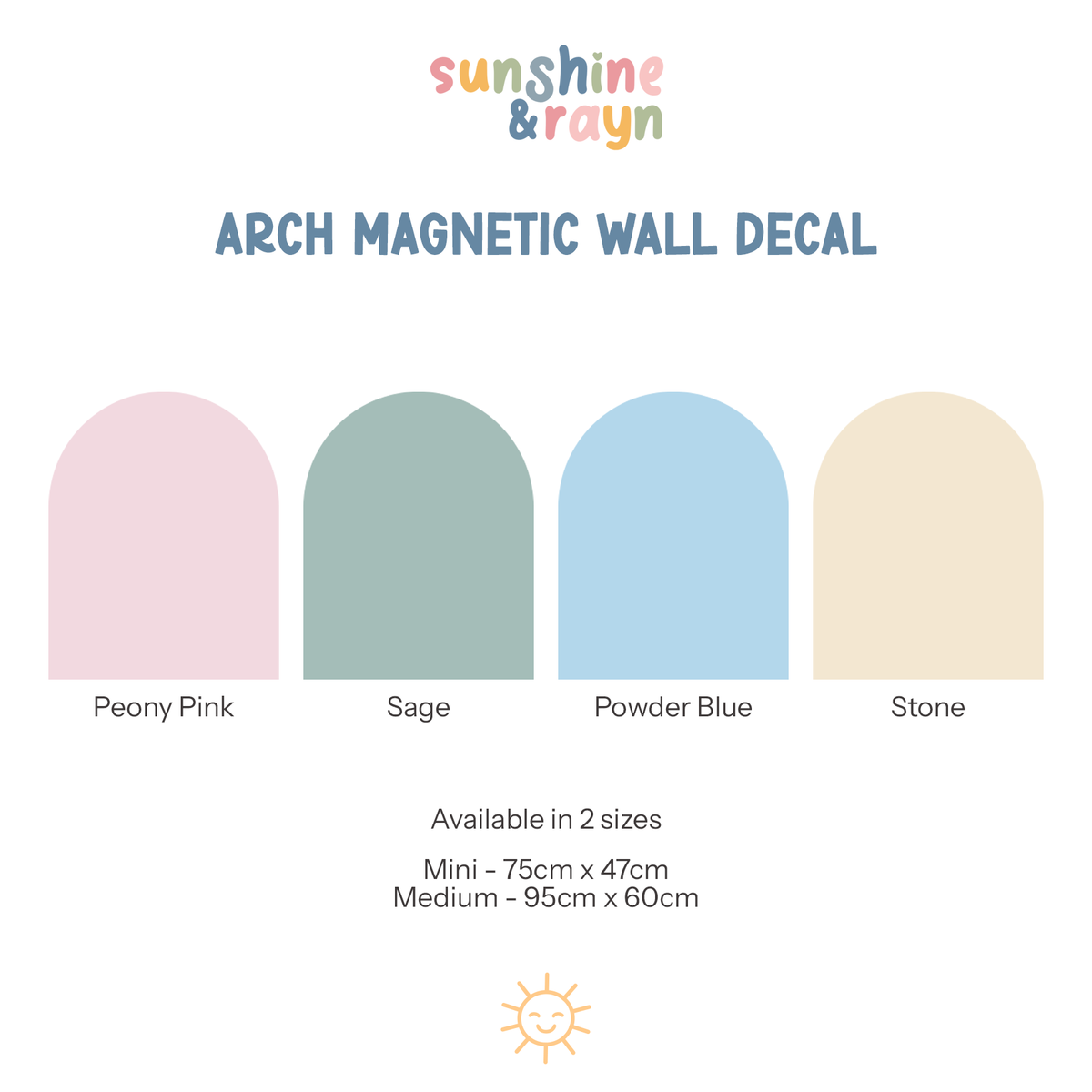 Magnetic wall arch decal - Peony pink (PRE-ORDER)