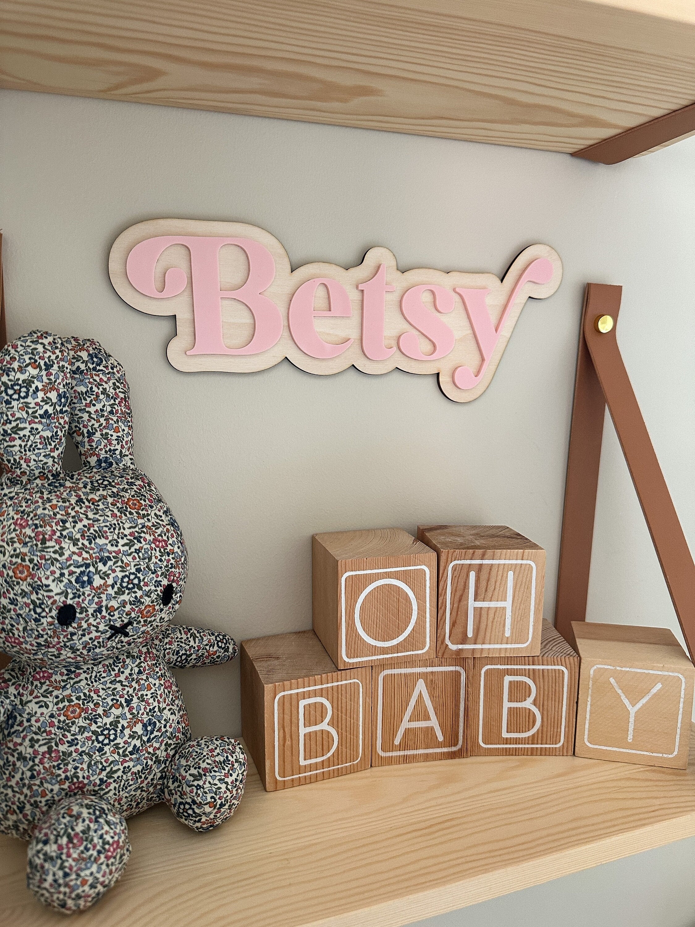 Double layered acrylic wood nursery name | Personalised wooden name | Nursery decor | Personalised nursery name