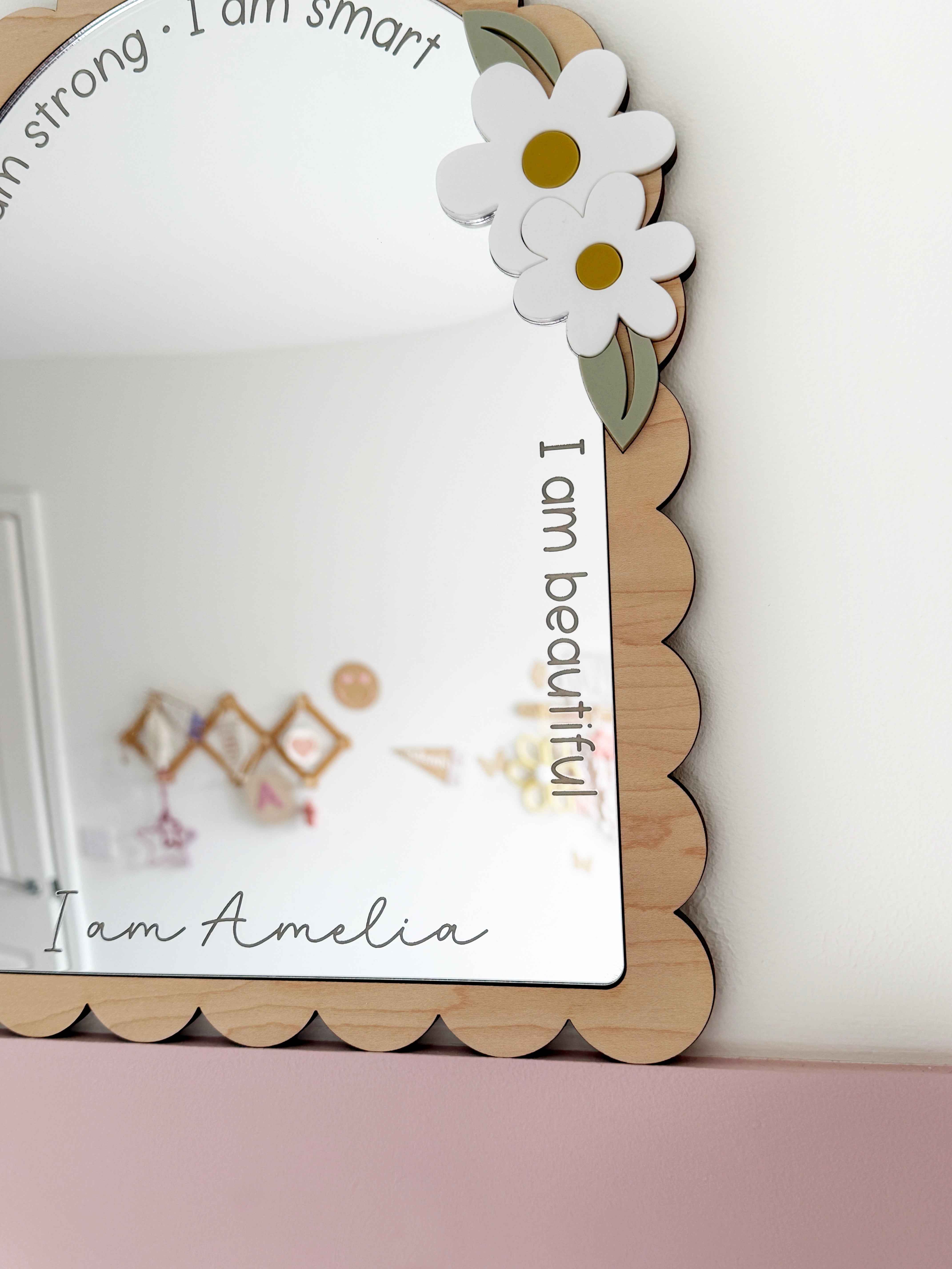 Personalised Floral affirmation mirror