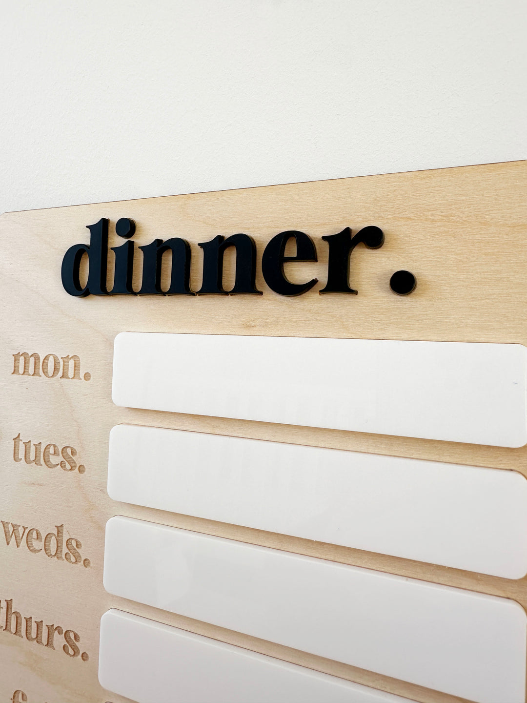 Dinner meal planner board