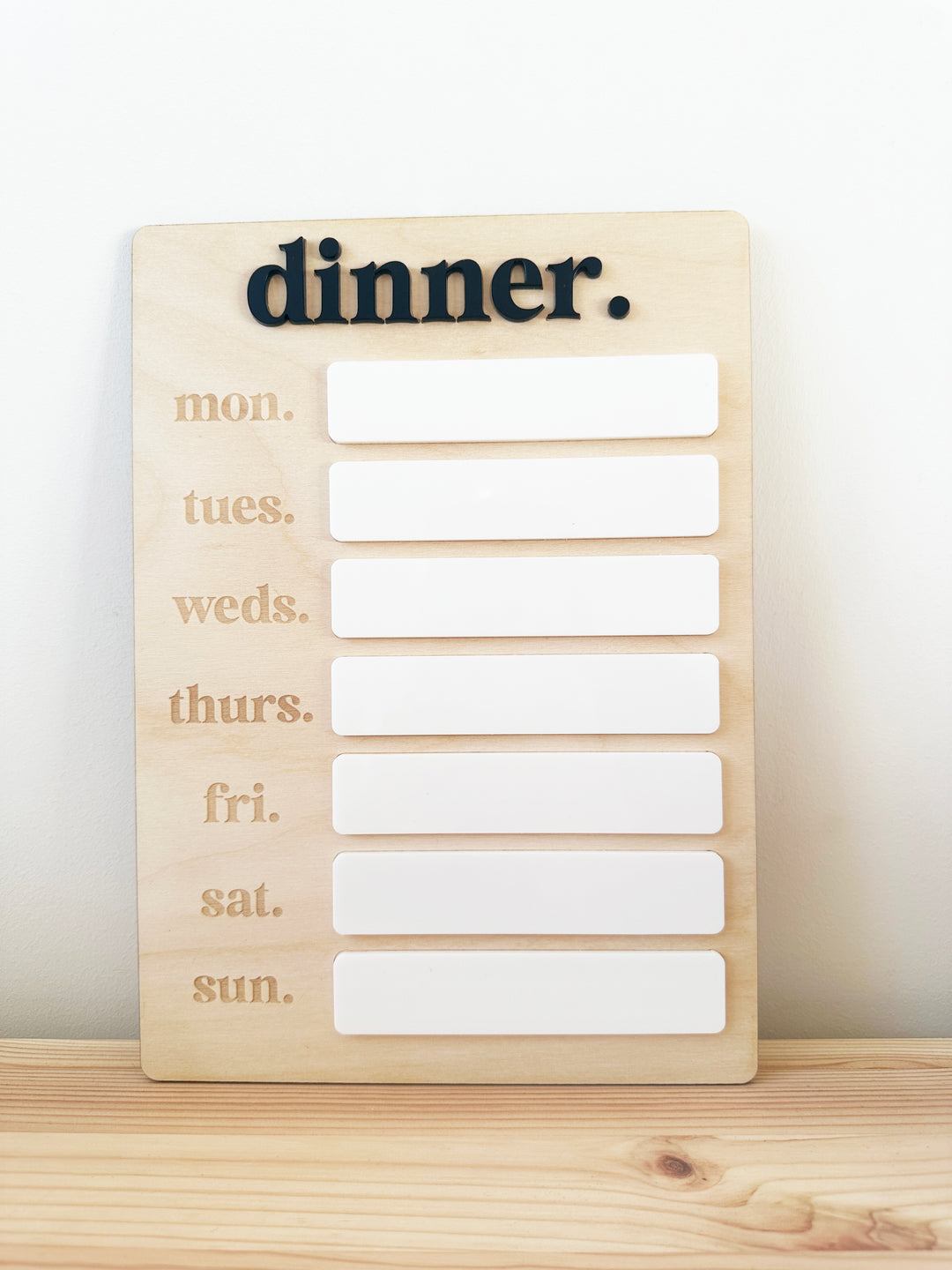 Dinner meal planner board