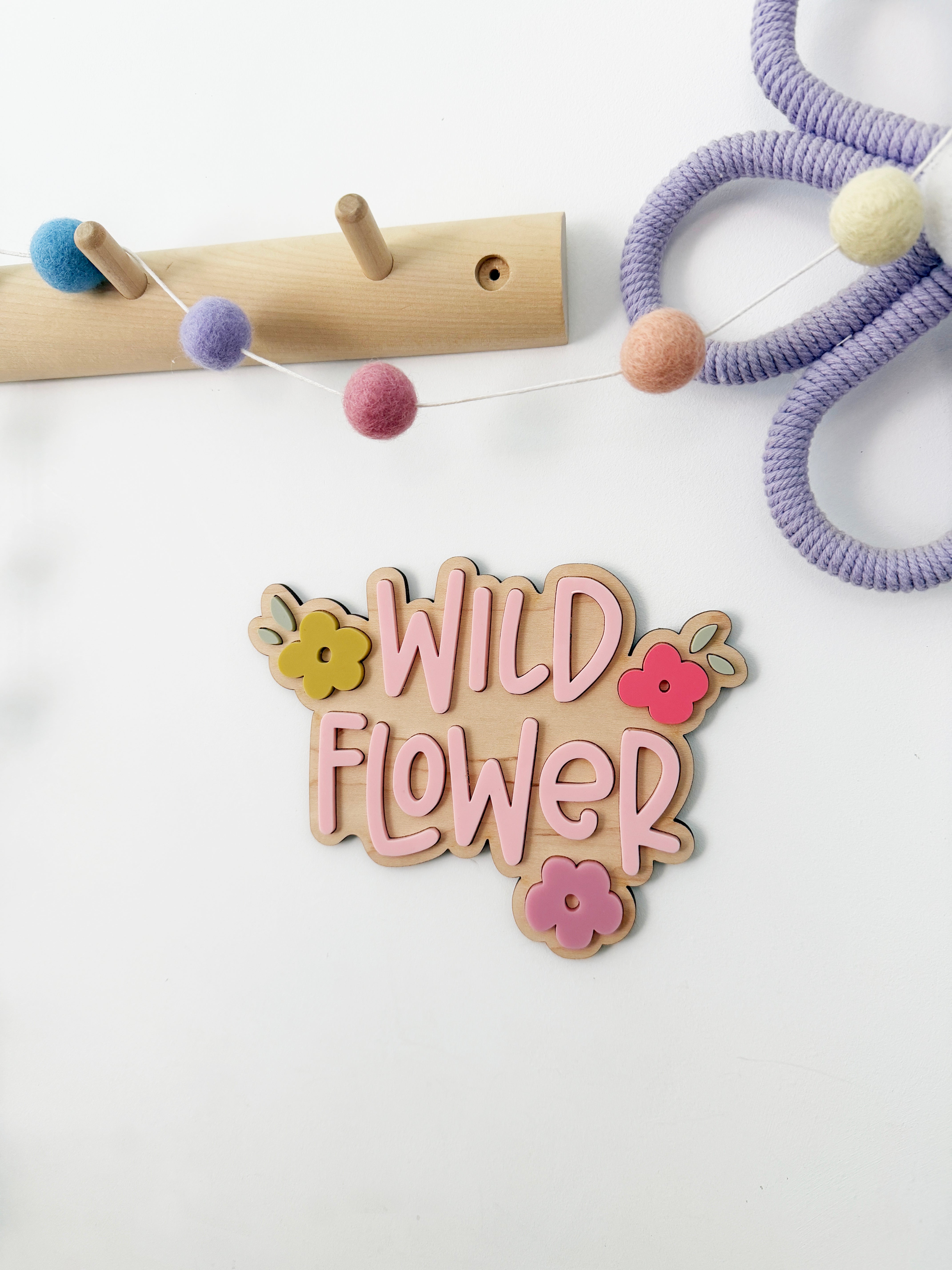 Wild flower floral wall sign (10 Rays of Sunshine)