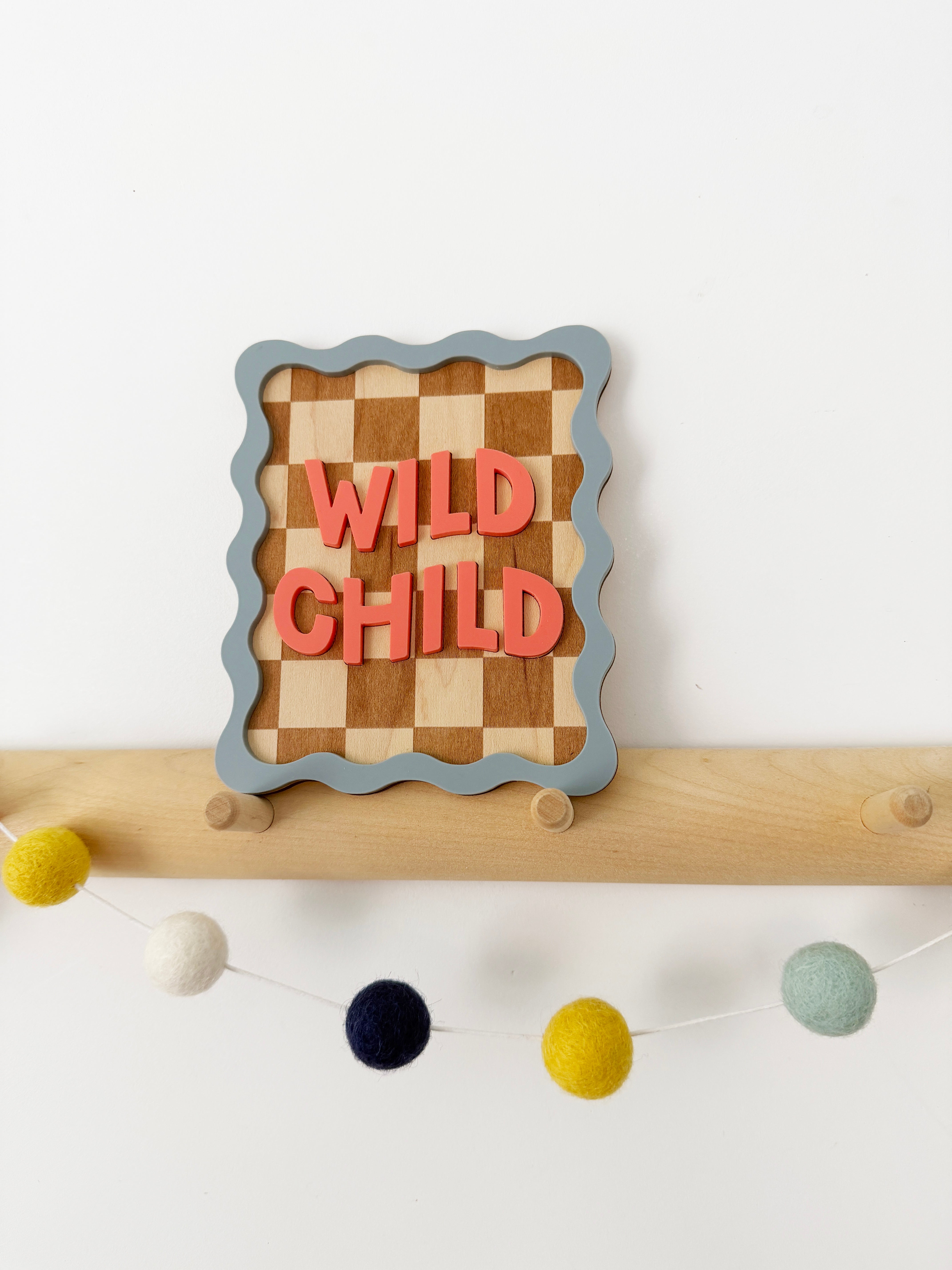 Wild child squiggle edge wall plaque (10 Rays of Sunshine)