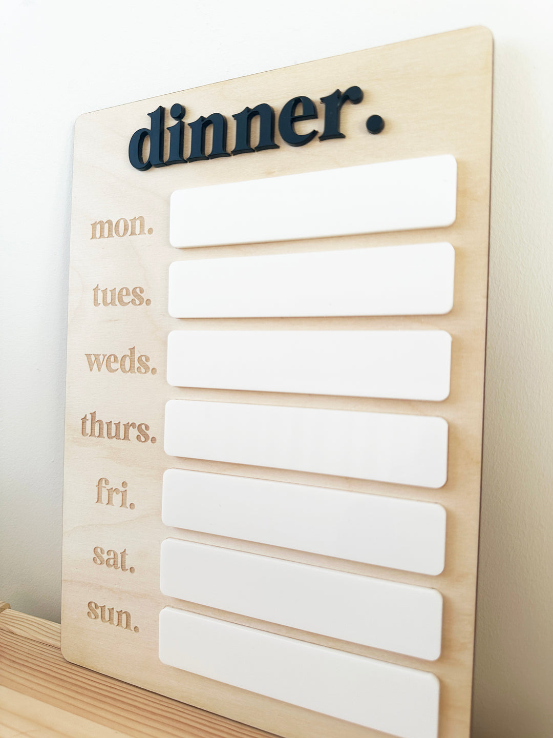 Dinner meal planner board