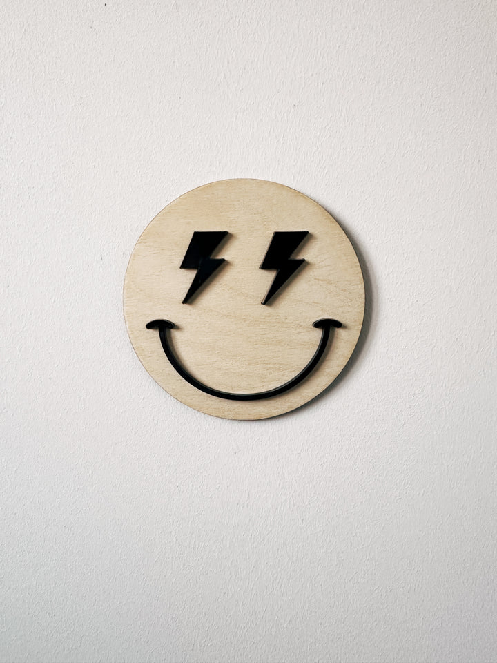 Lightning bolt face sign