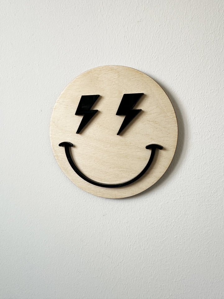 Lightning bolt face sign