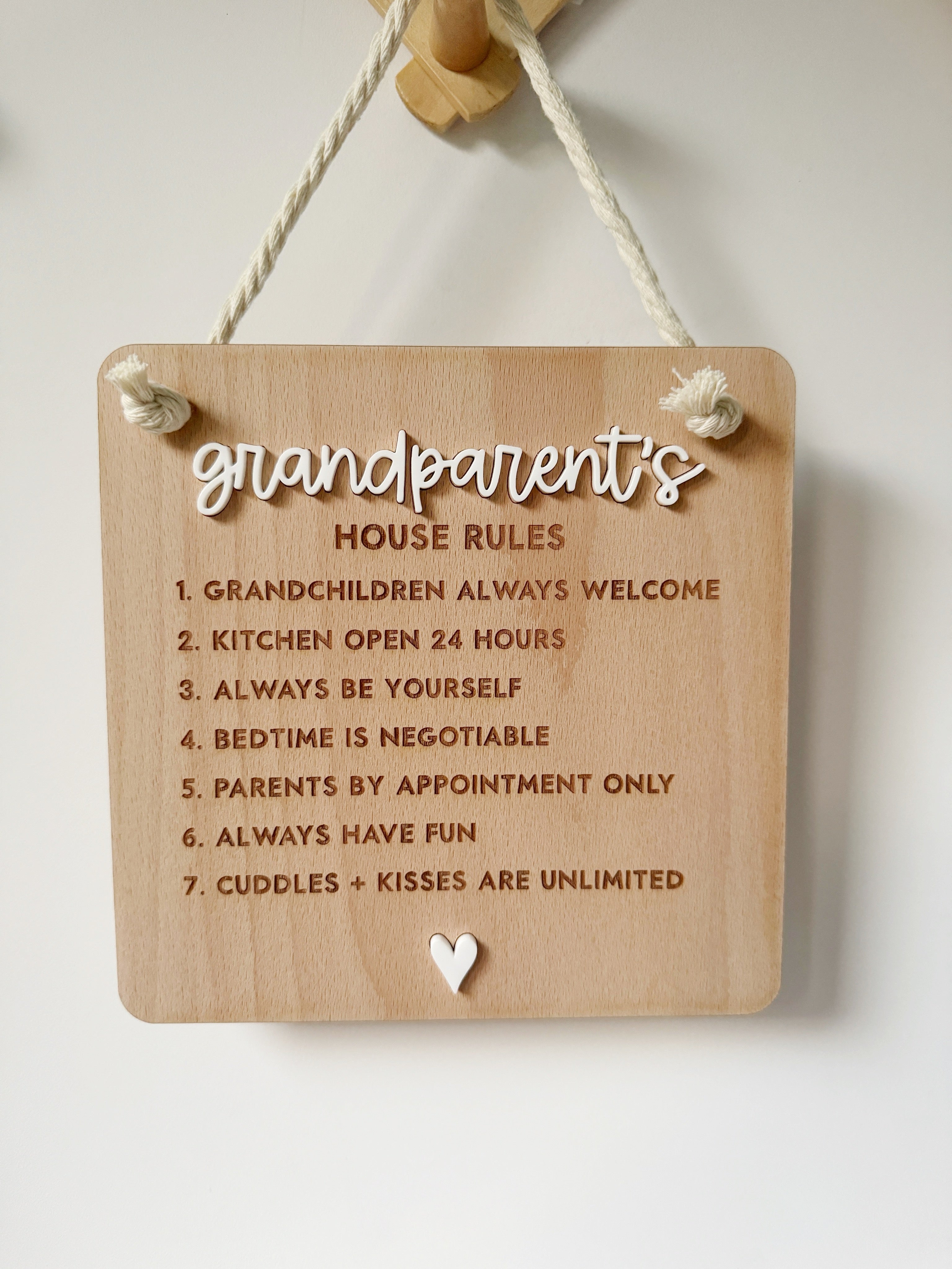 Grandparent’s House rules hanging banner