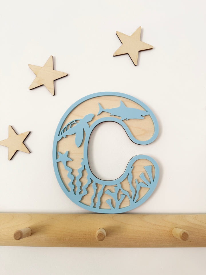 Ocean themed initial letter