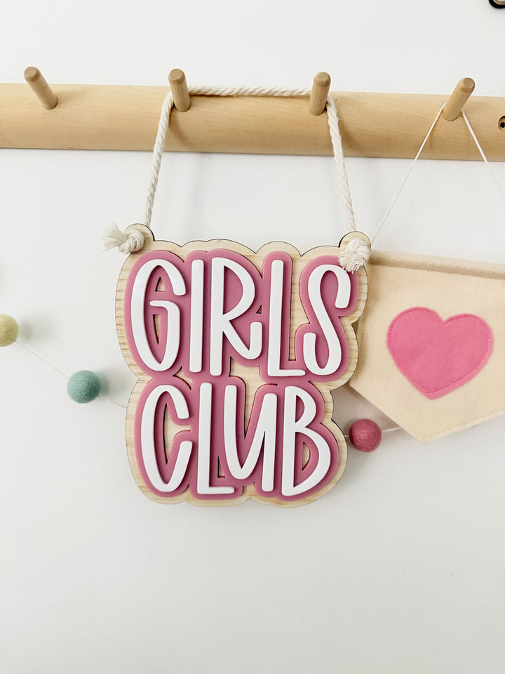 Girls club triple layer wall hanging