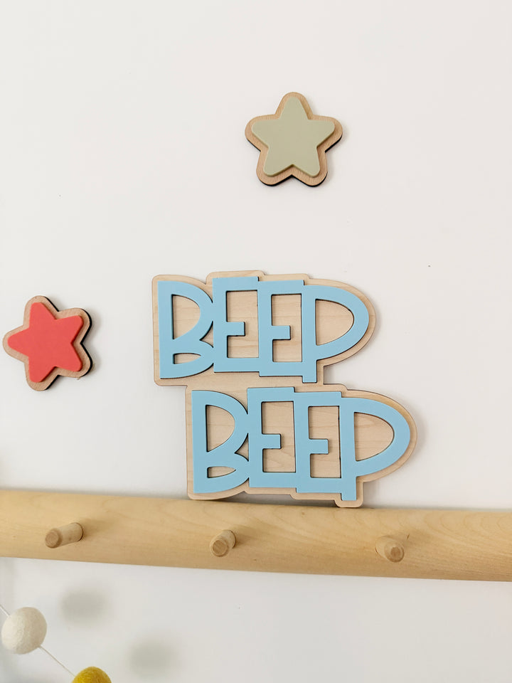 Beep Beep Wall word sign
