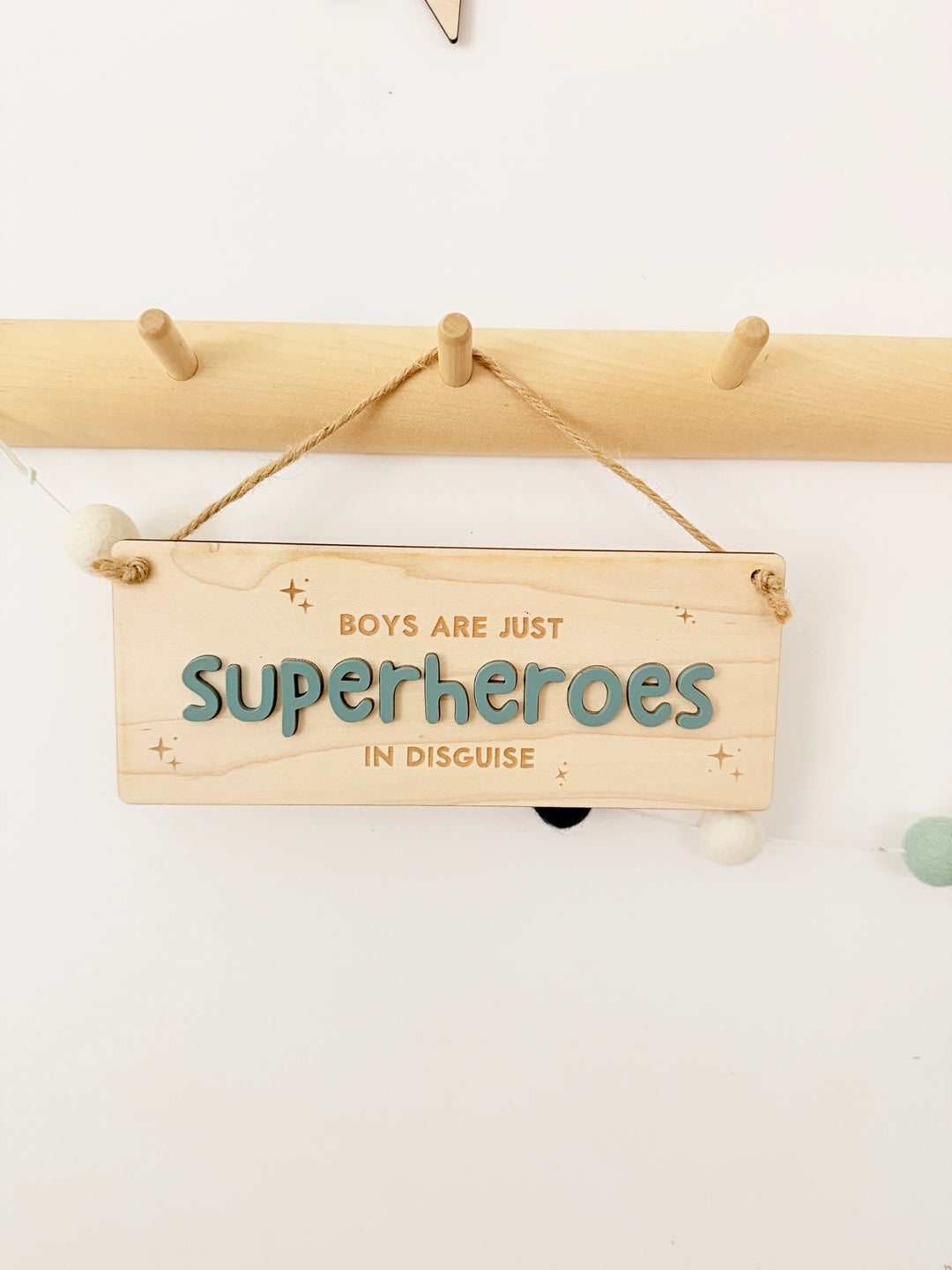 Boys are superheroes wall hanging