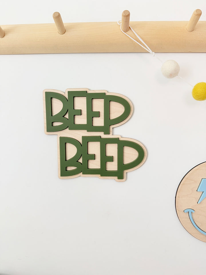 Beep Beep Wall word sign