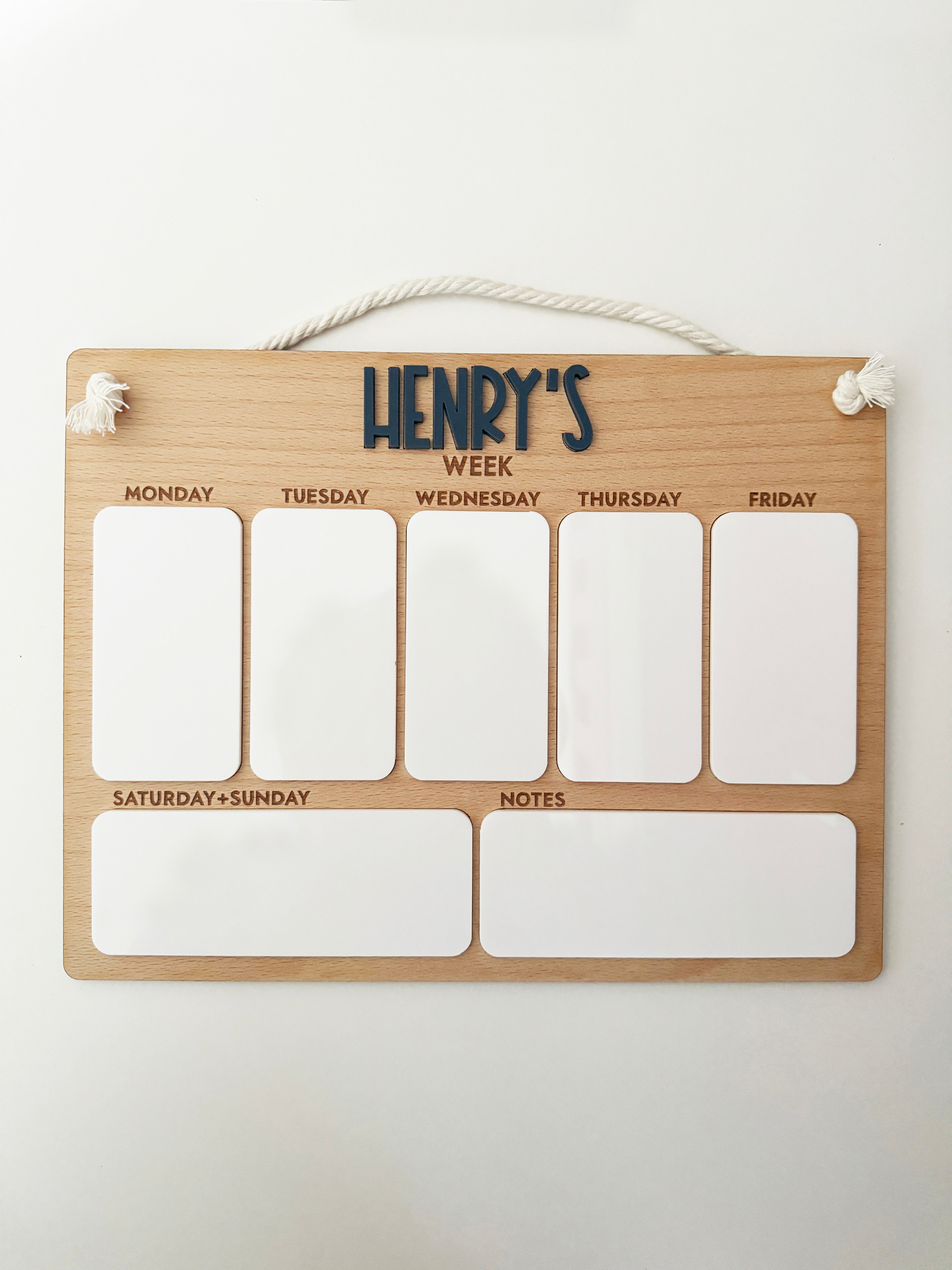 Personalised weekly organiser/planner (Denim Blue)