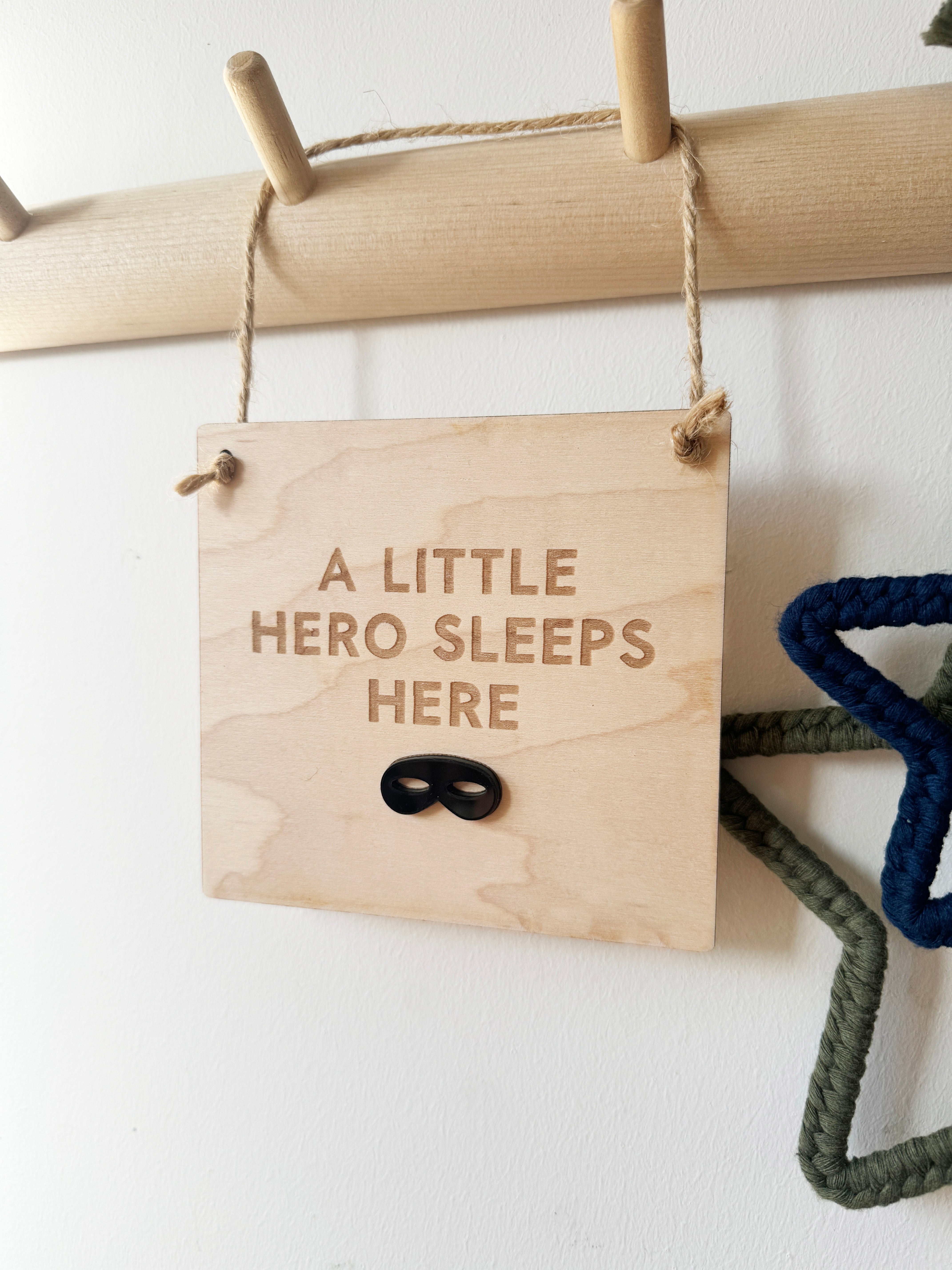Little hero sleeps here mini pennant