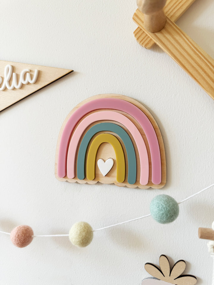 Mini rainbow boho wall shape - Pink