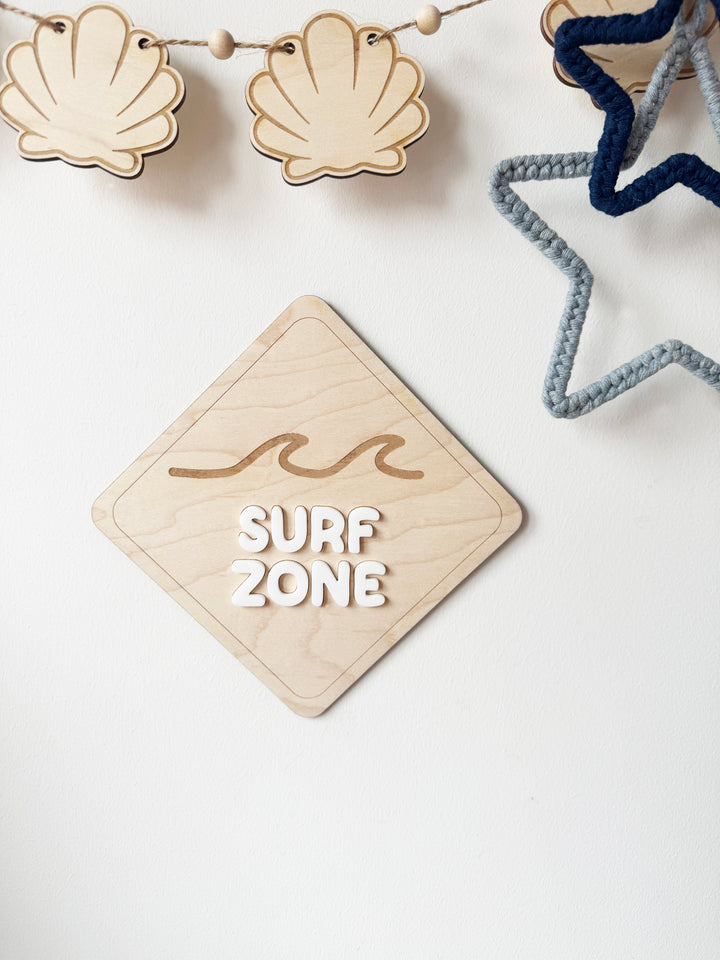 Surf zone wall sign